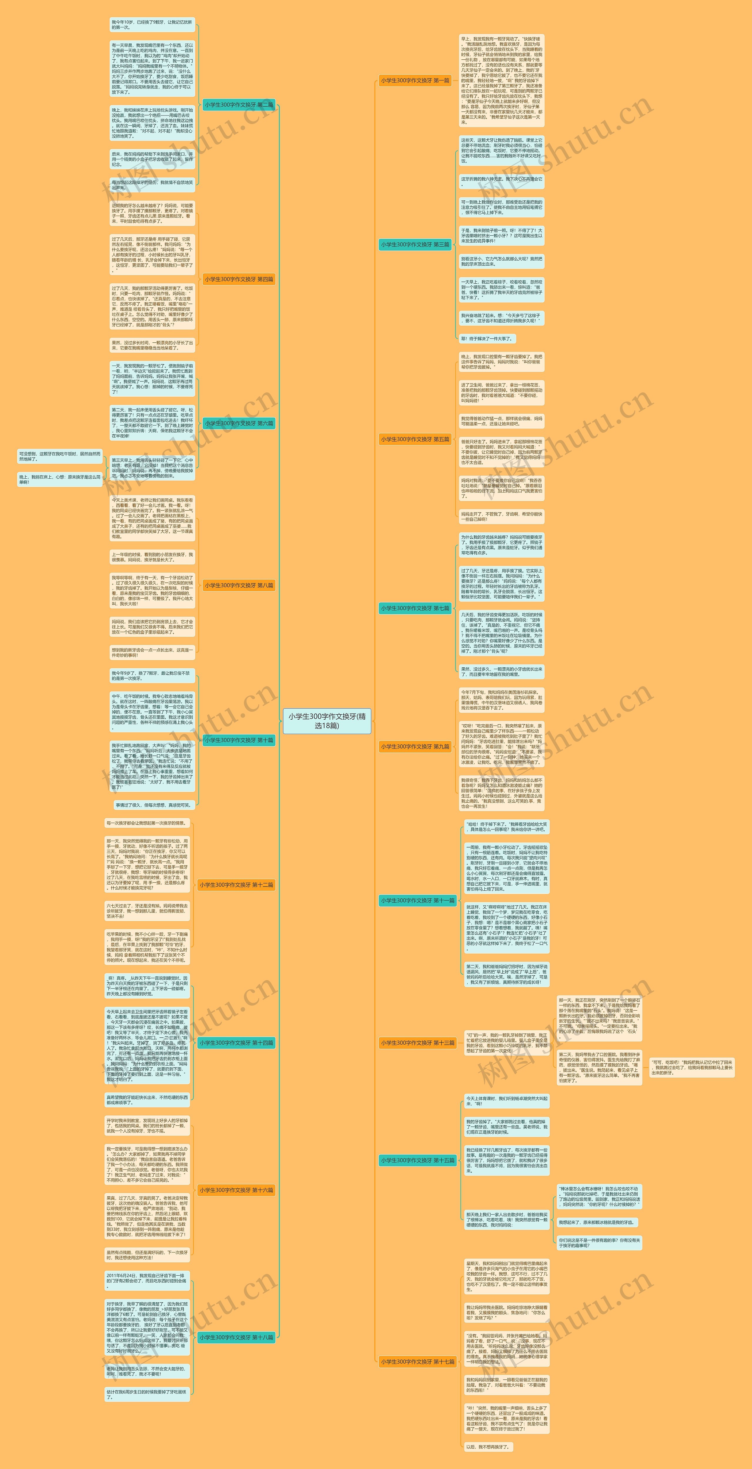 小学生300字作文换牙(精选18篇)思维导图