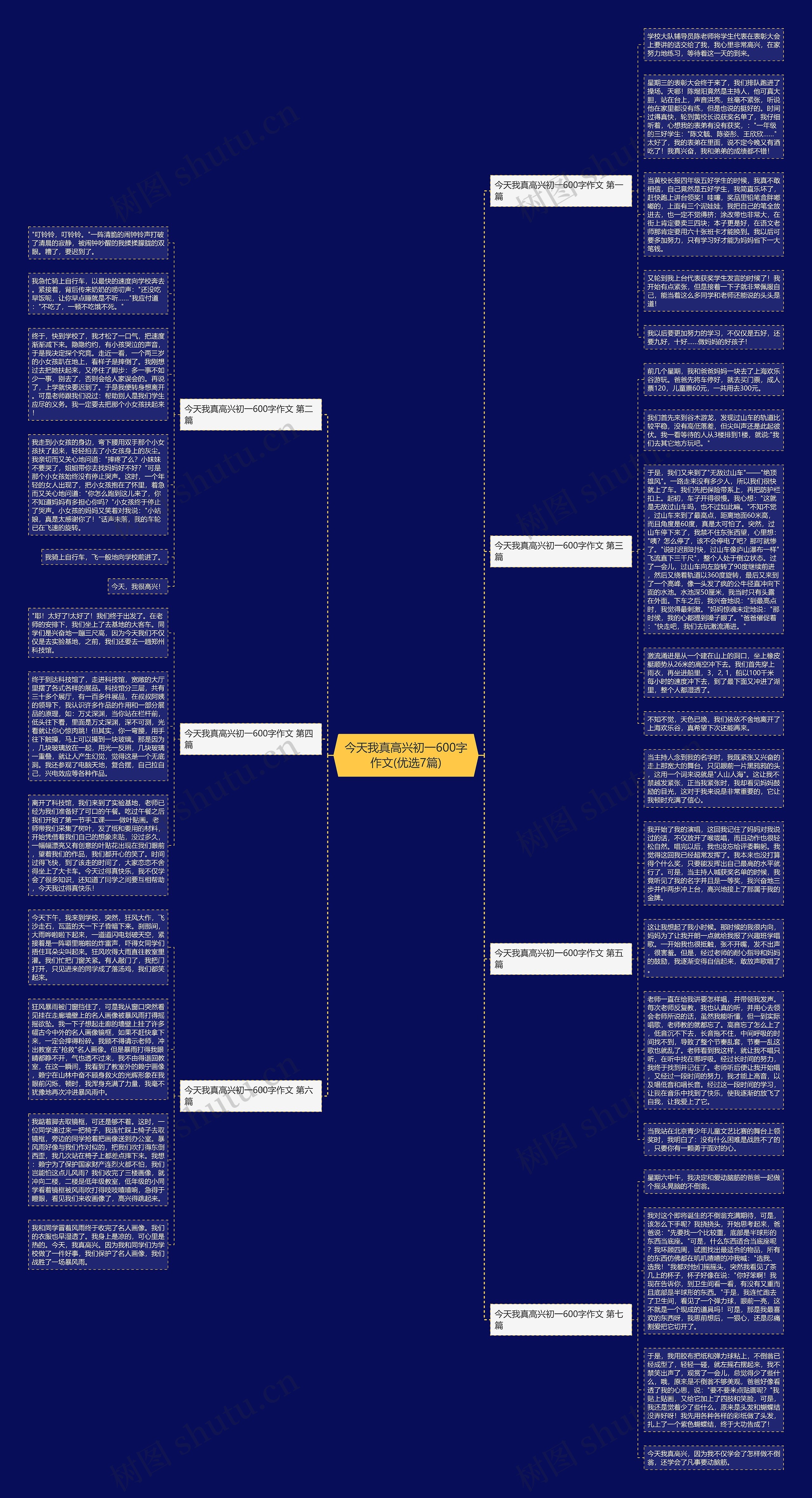 今天我真高兴初一600字作文(优选7篇)思维导图