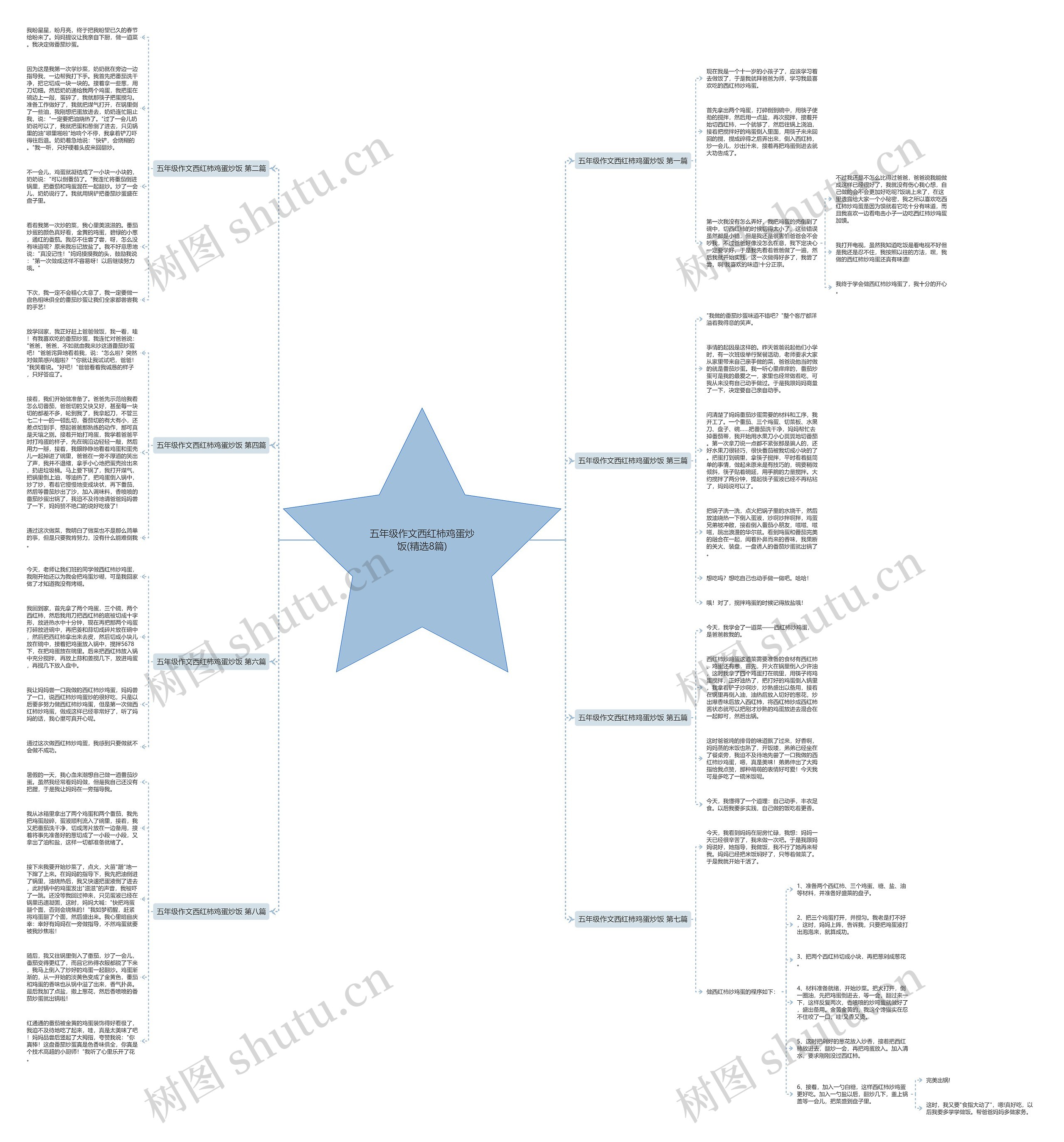 五年级作文西红柿鸡蛋炒饭(精选8篇)思维导图