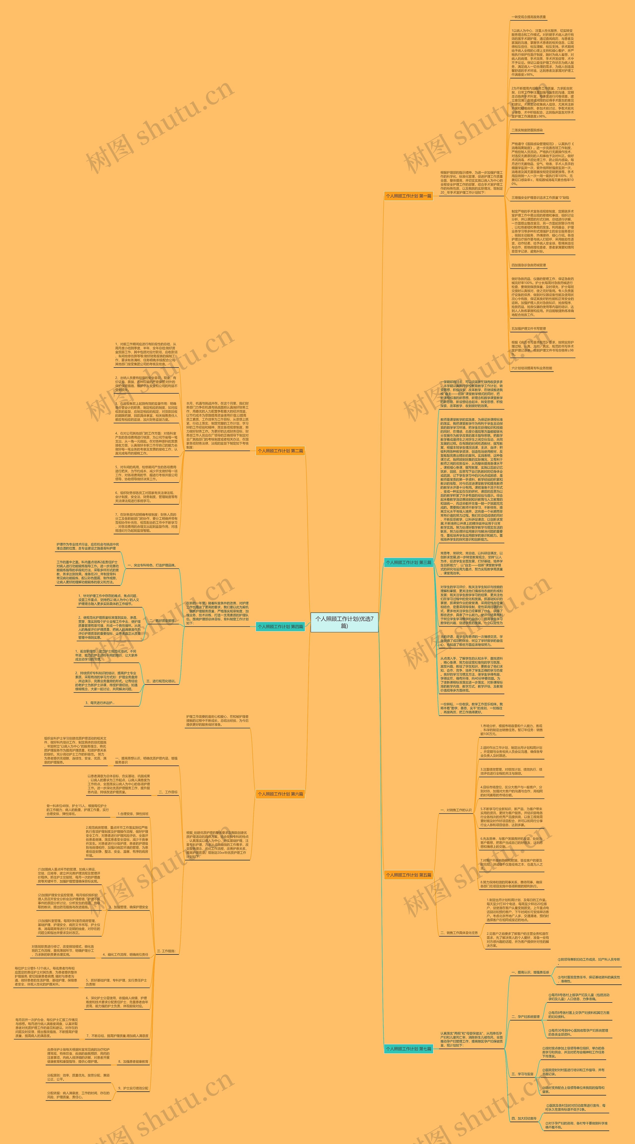 个人照顾工作计划(优选7篇)思维导图