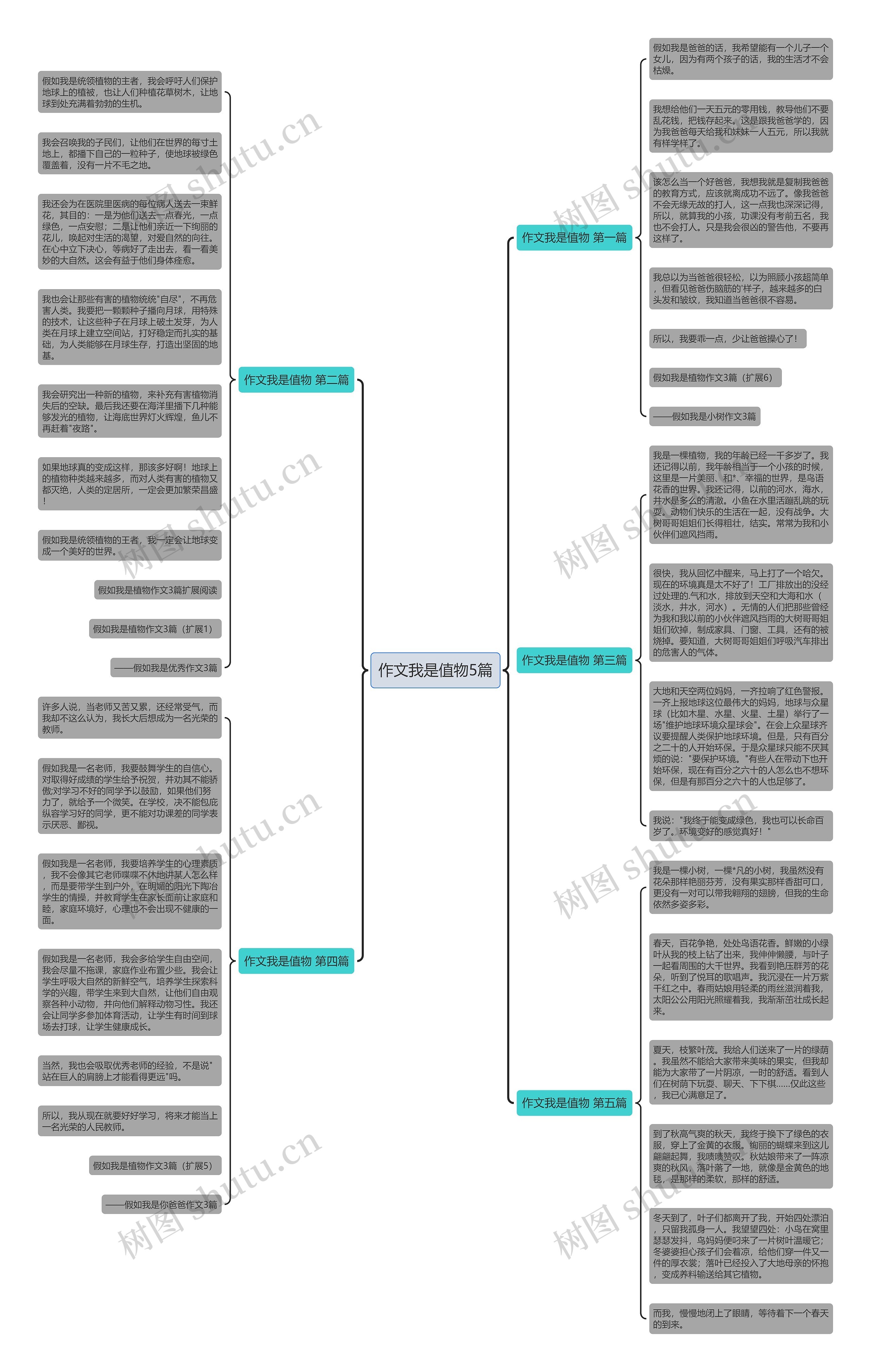 作文我是值物5篇思维导图