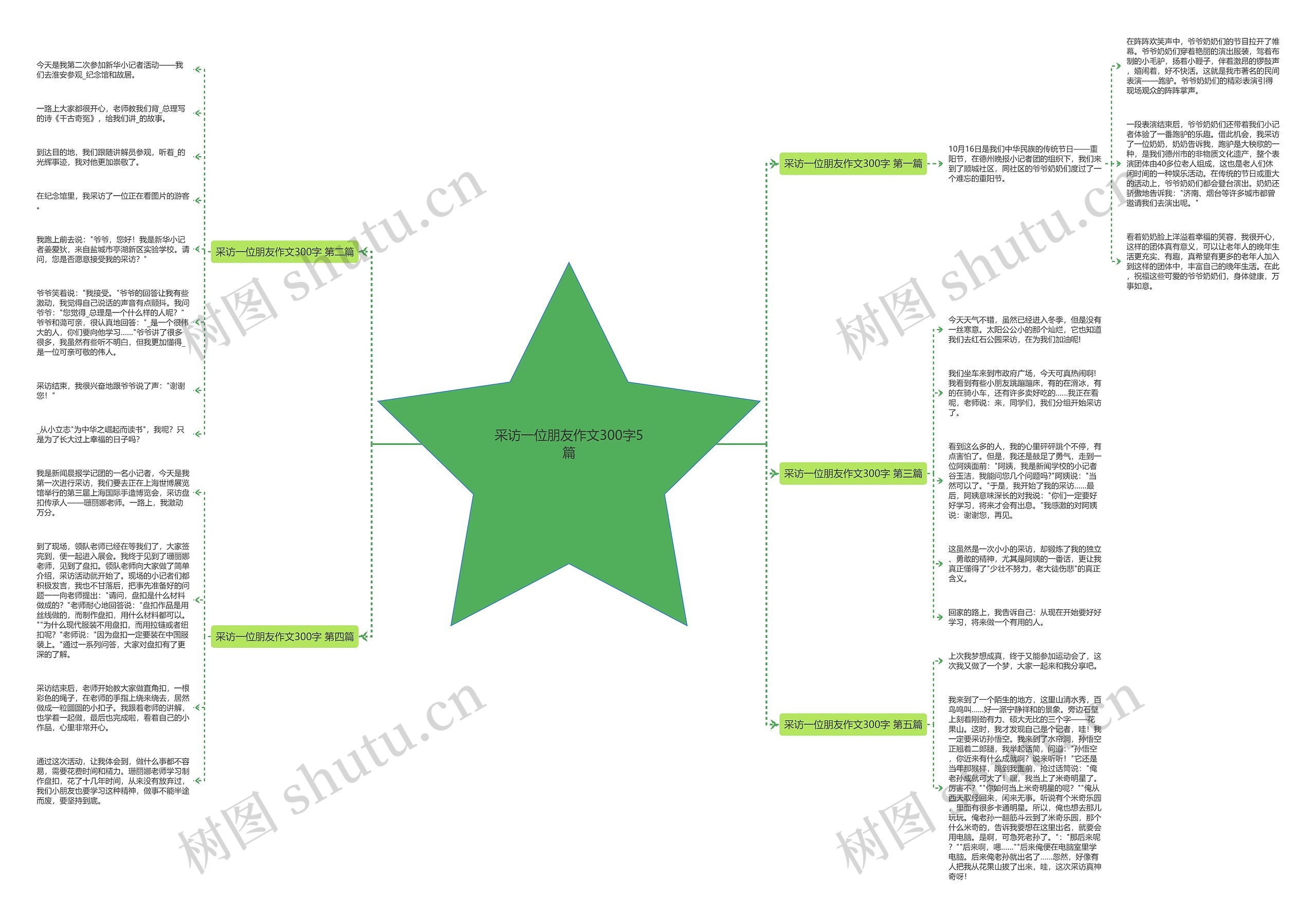 采访一位朋友作文300字5篇思维导图