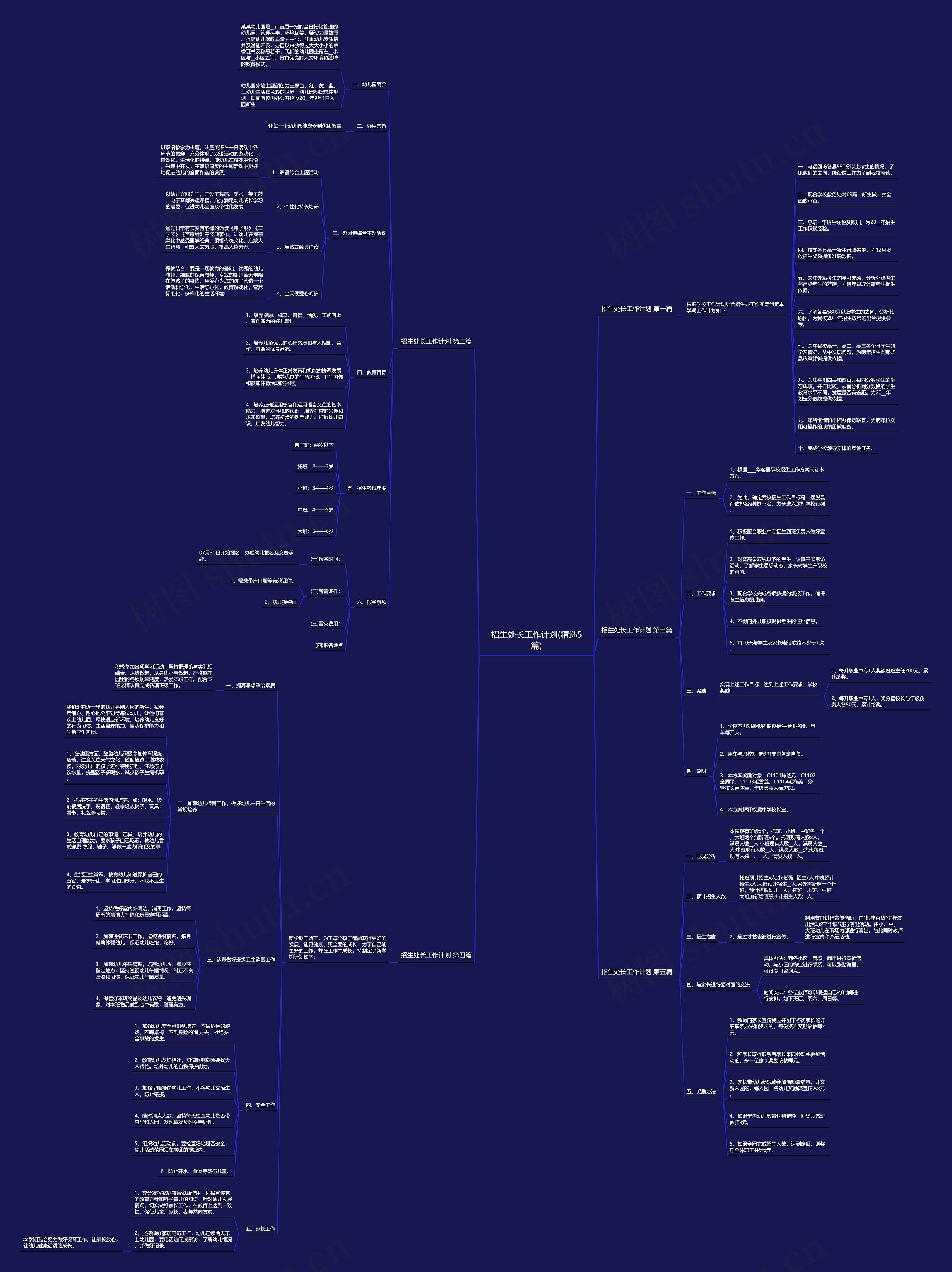 招生处长工作计划(精选5篇)思维导图