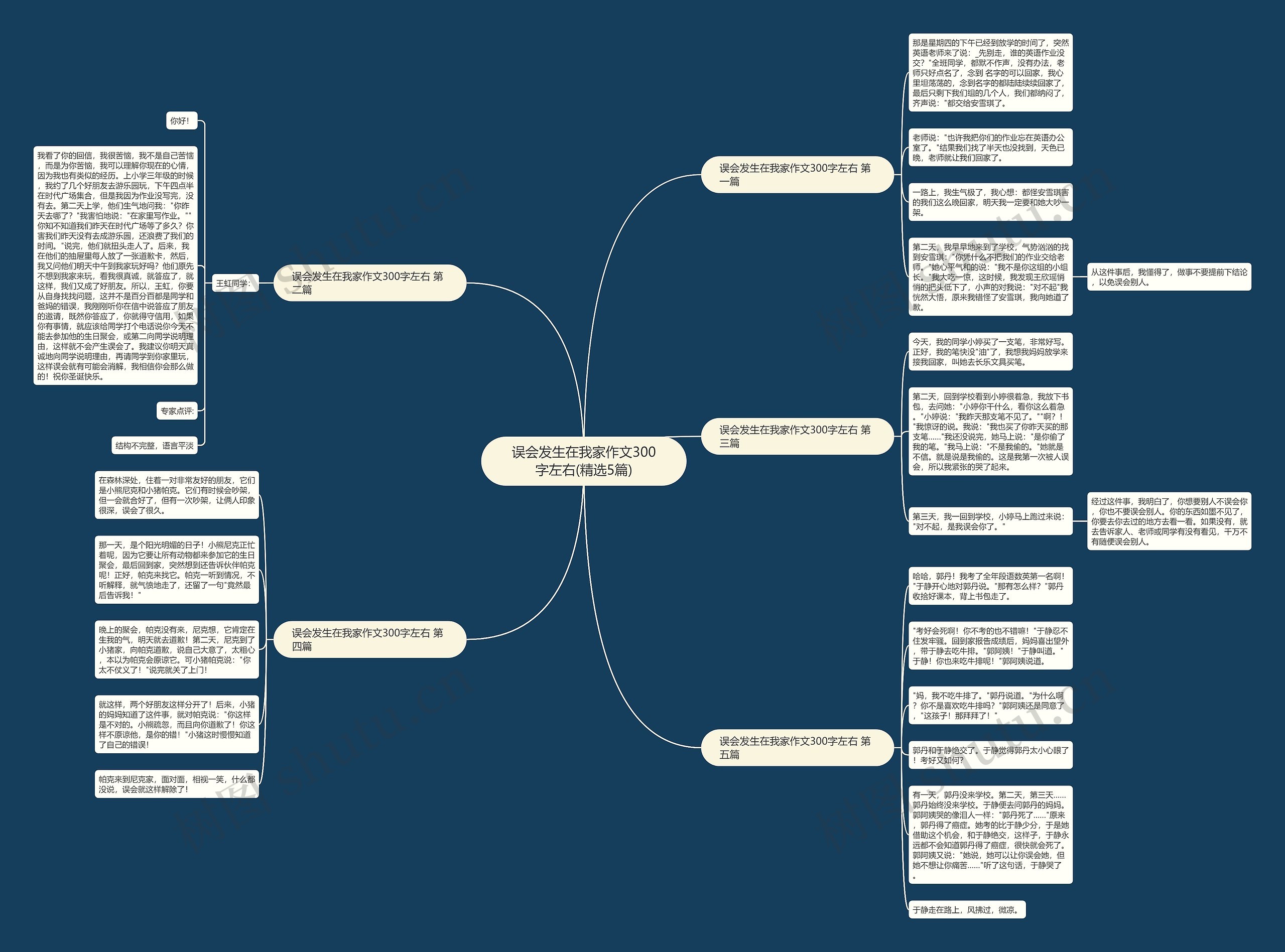 误会发生在我家作文300字左右(精选5篇)思维导图