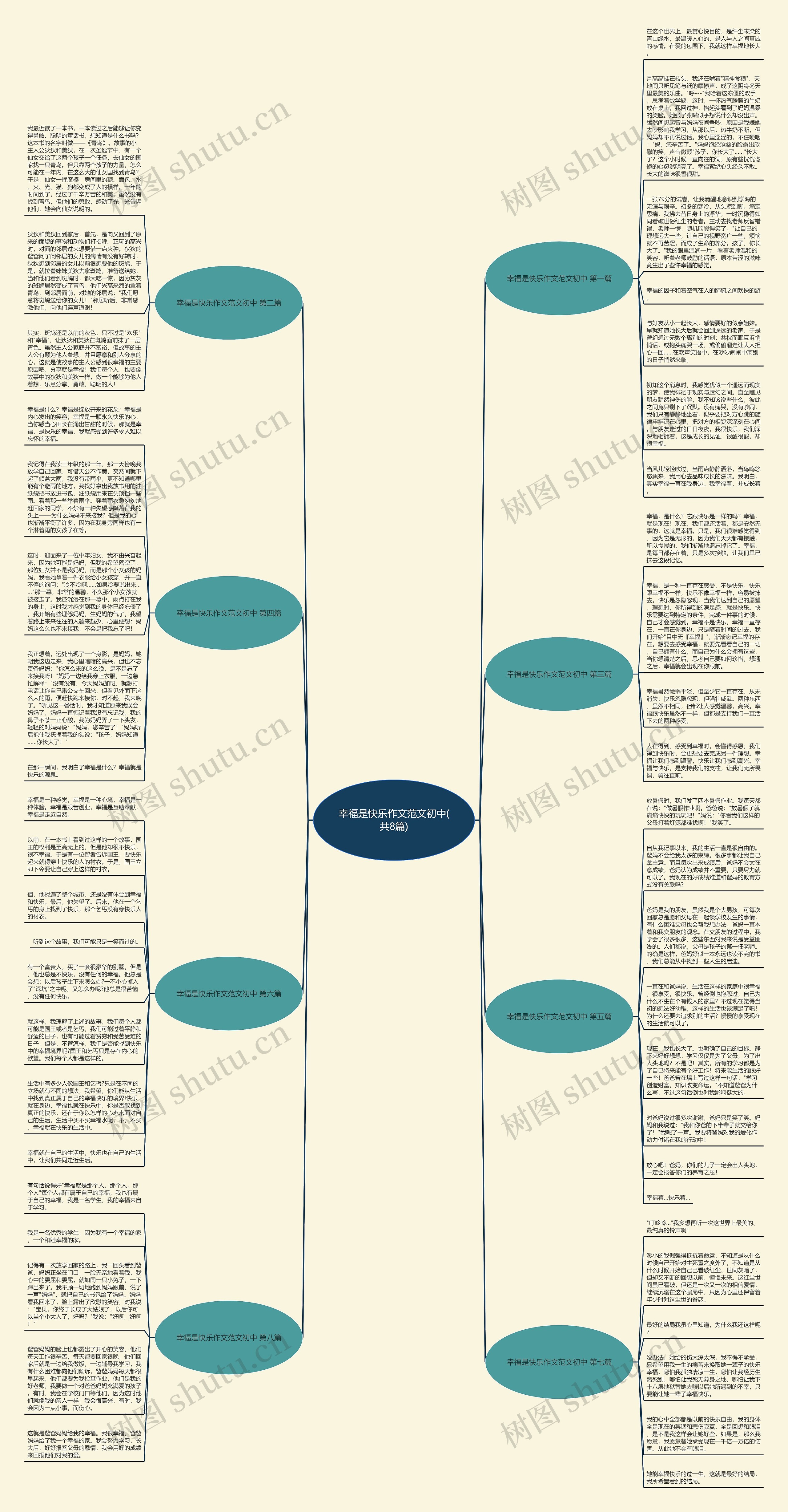 幸福是快乐作文范文初中(共8篇)思维导图