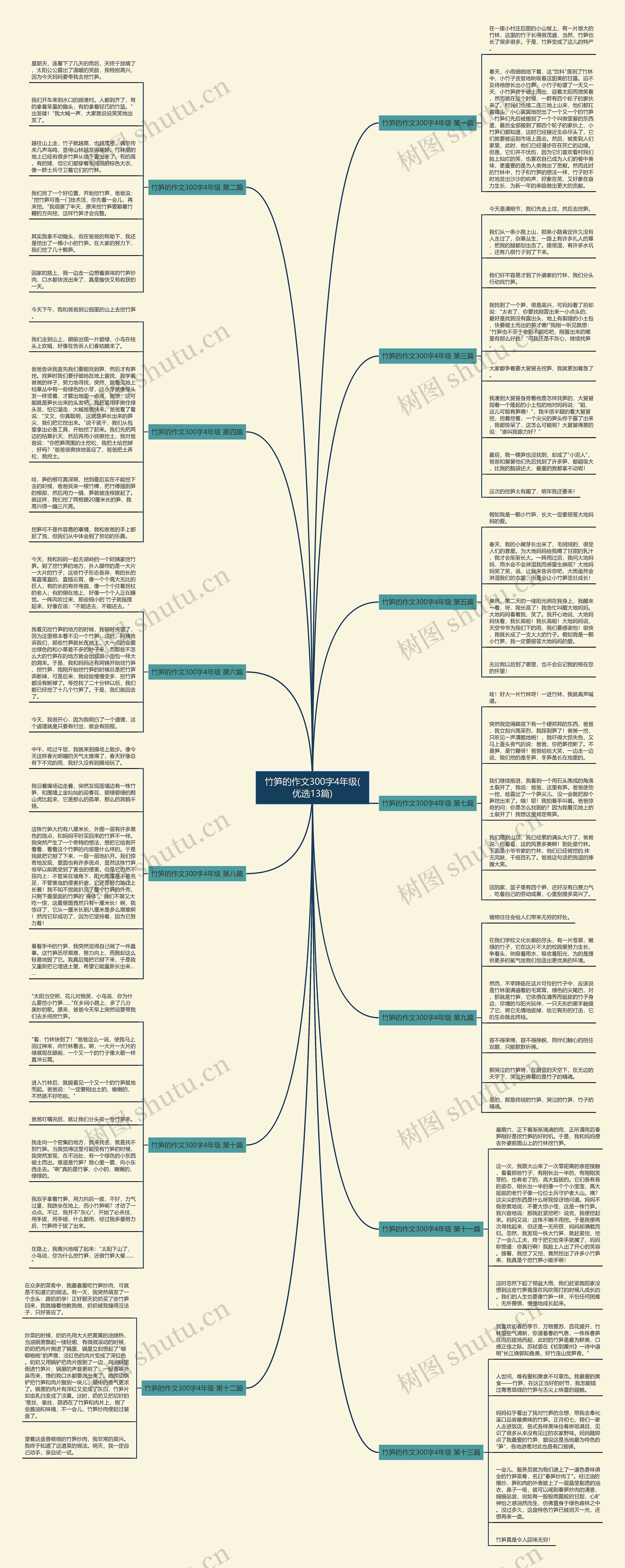 竹笋的作文300字4年级(优选13篇)思维导图