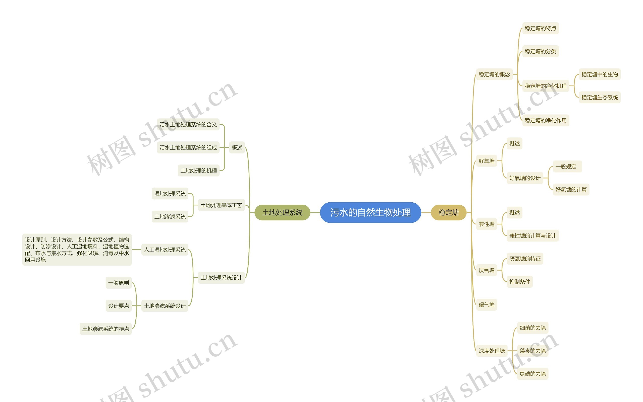 污水的自然生物处理思维导图