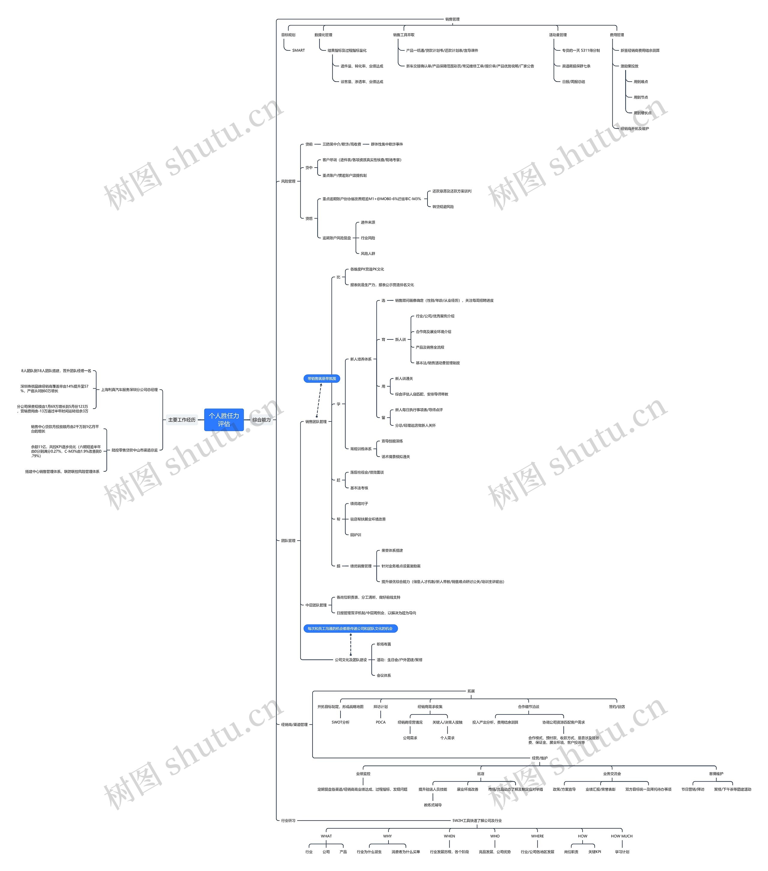 个人胜任力评估思维导图