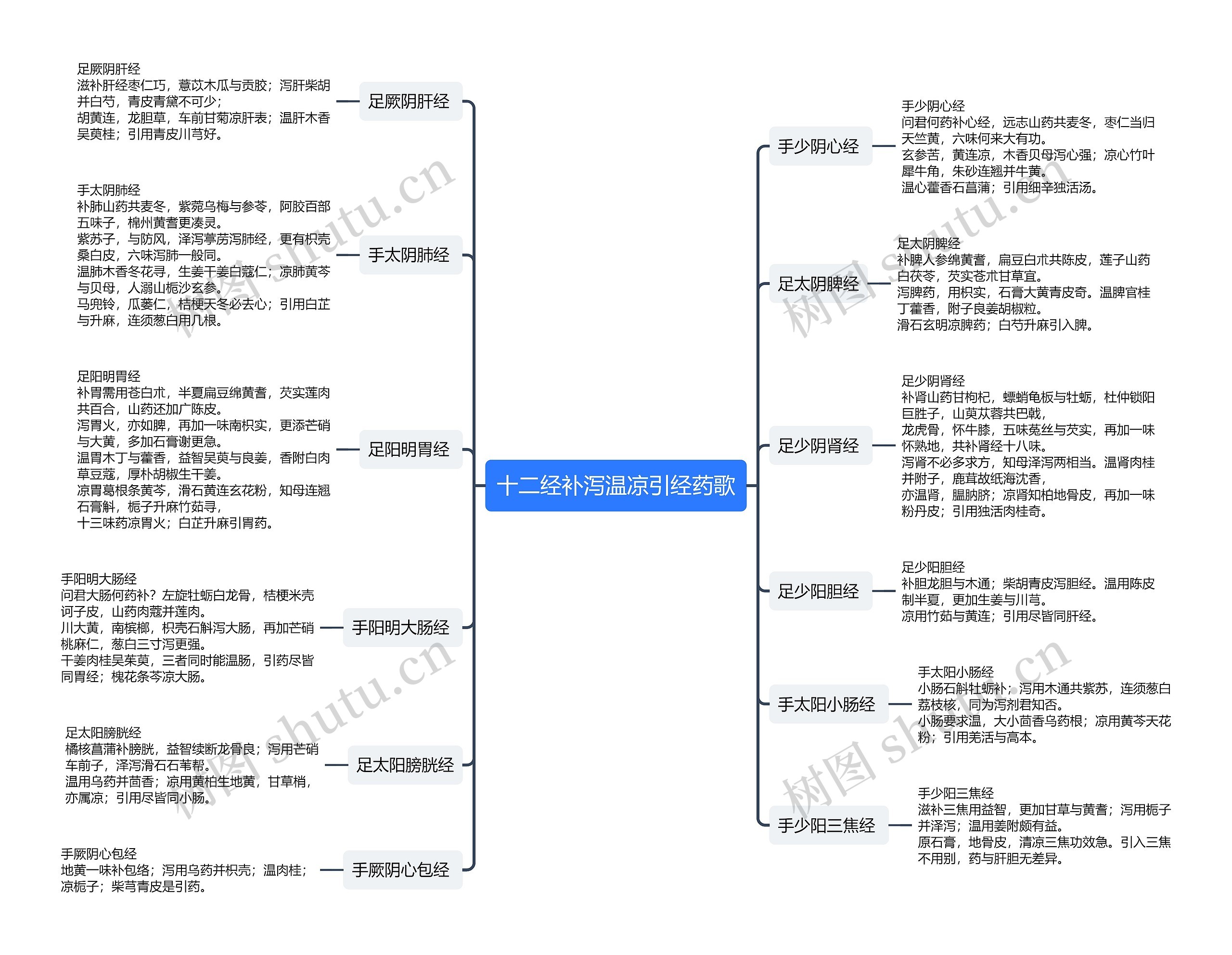 十二经补泻温凉引经药歌