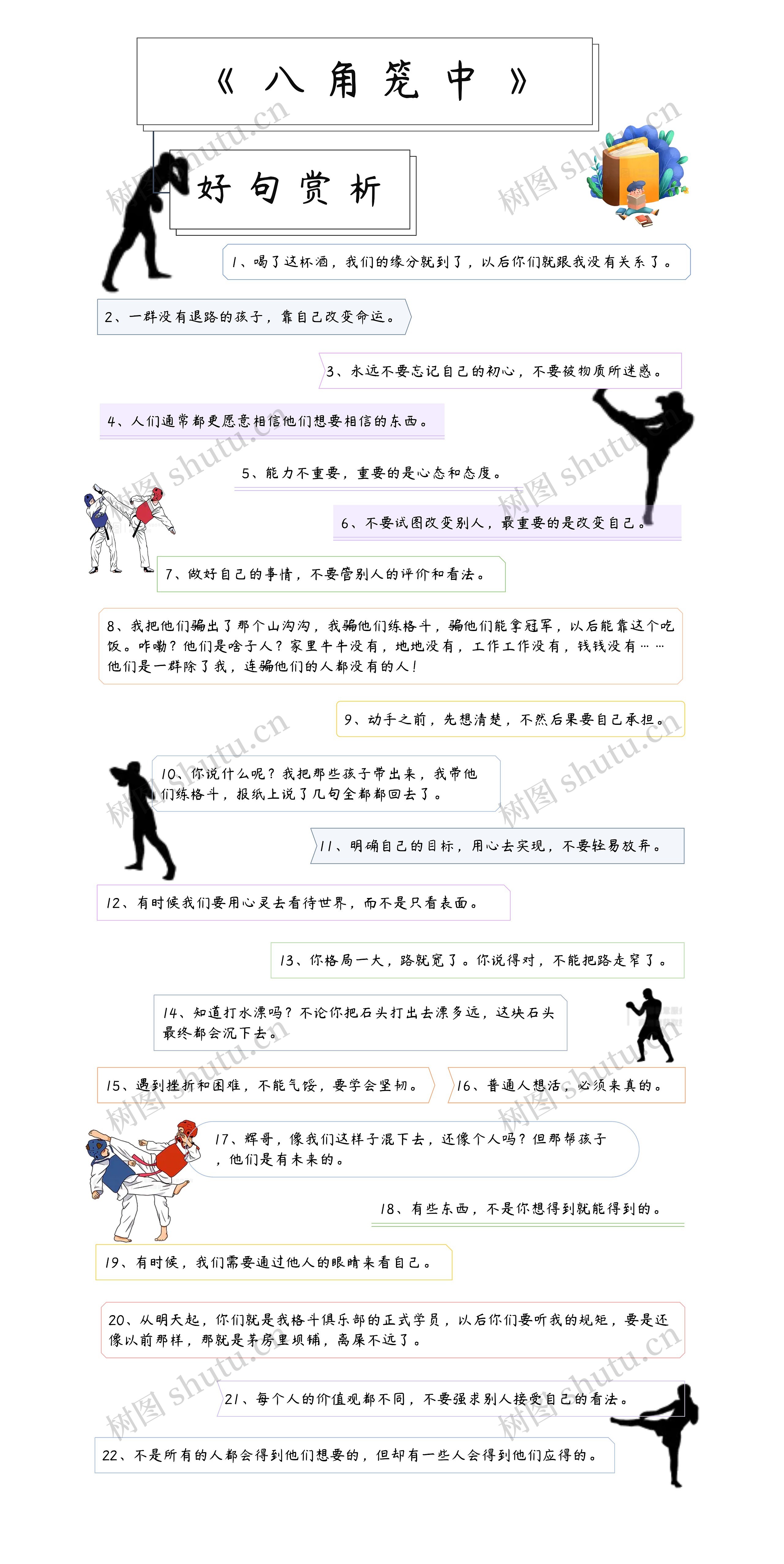 电影《八角笼中》台词好句欣赏思维导图