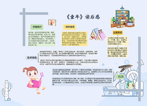 暑假《童年》读后感思维导图