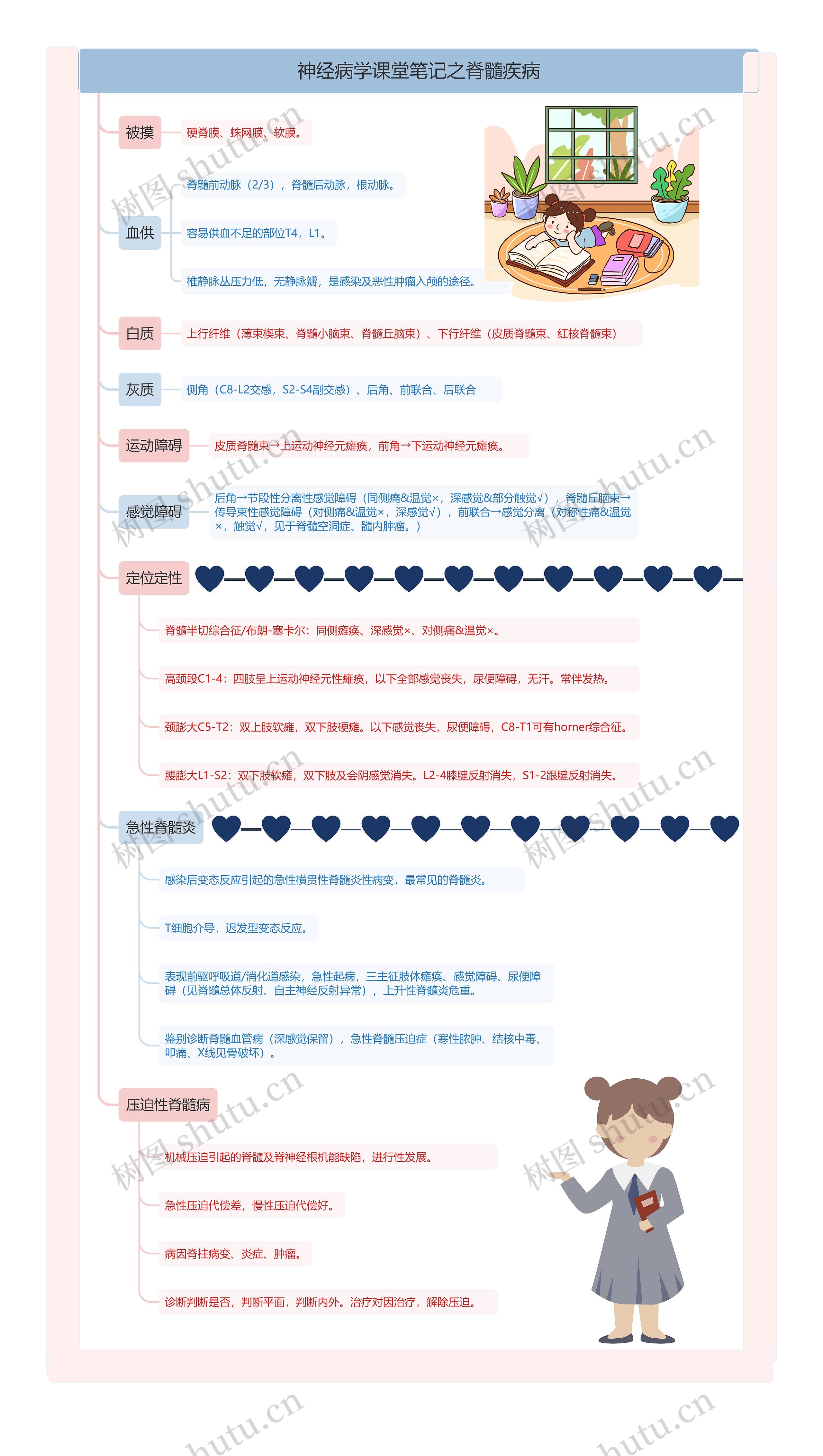 神经病学课堂笔记之脊髓疾病思维导图