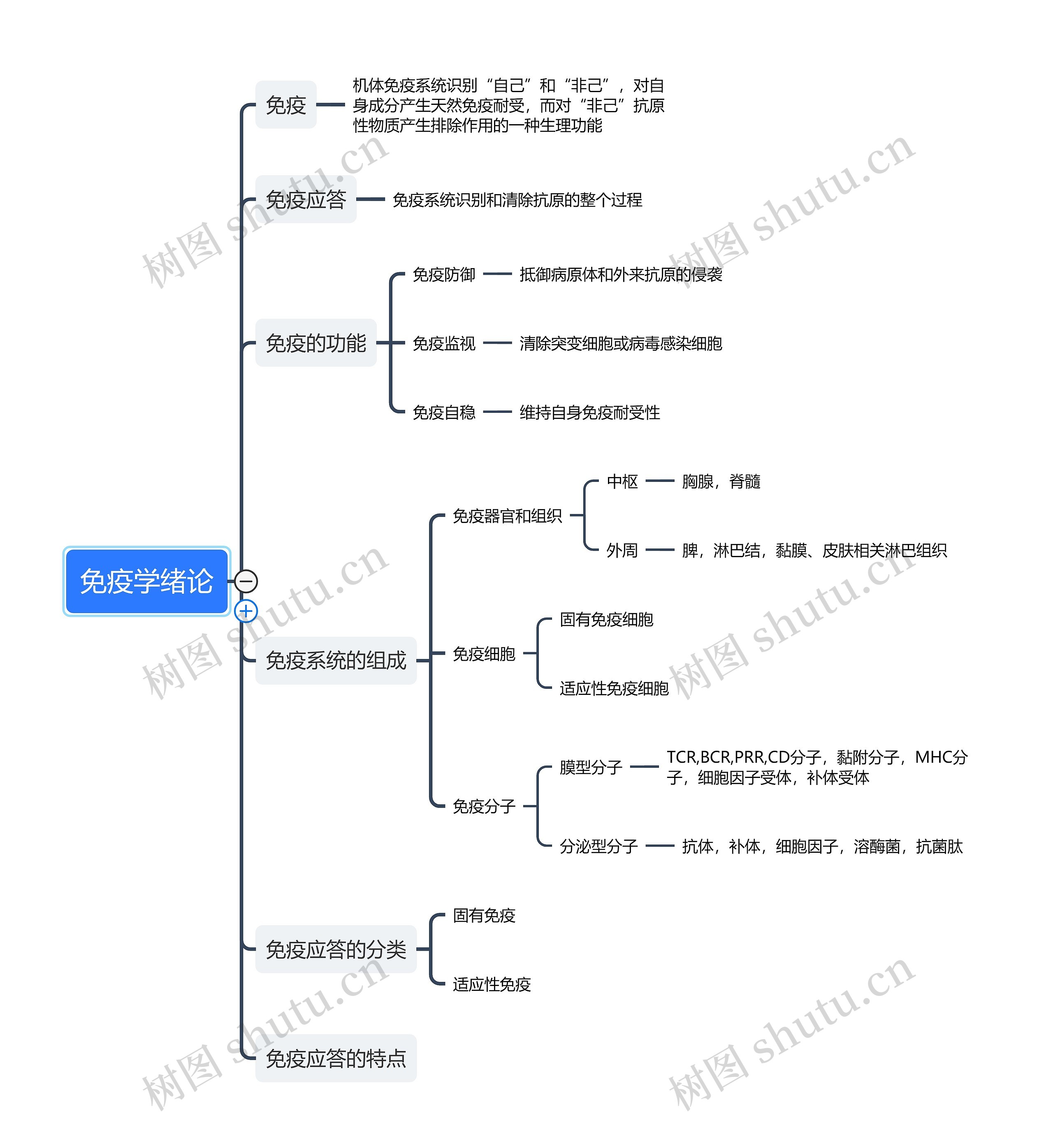 免疫学绪论思维导图