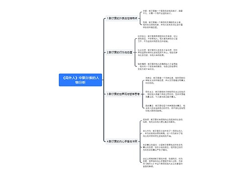 《局外人》中默尔索的人物分析思维导图