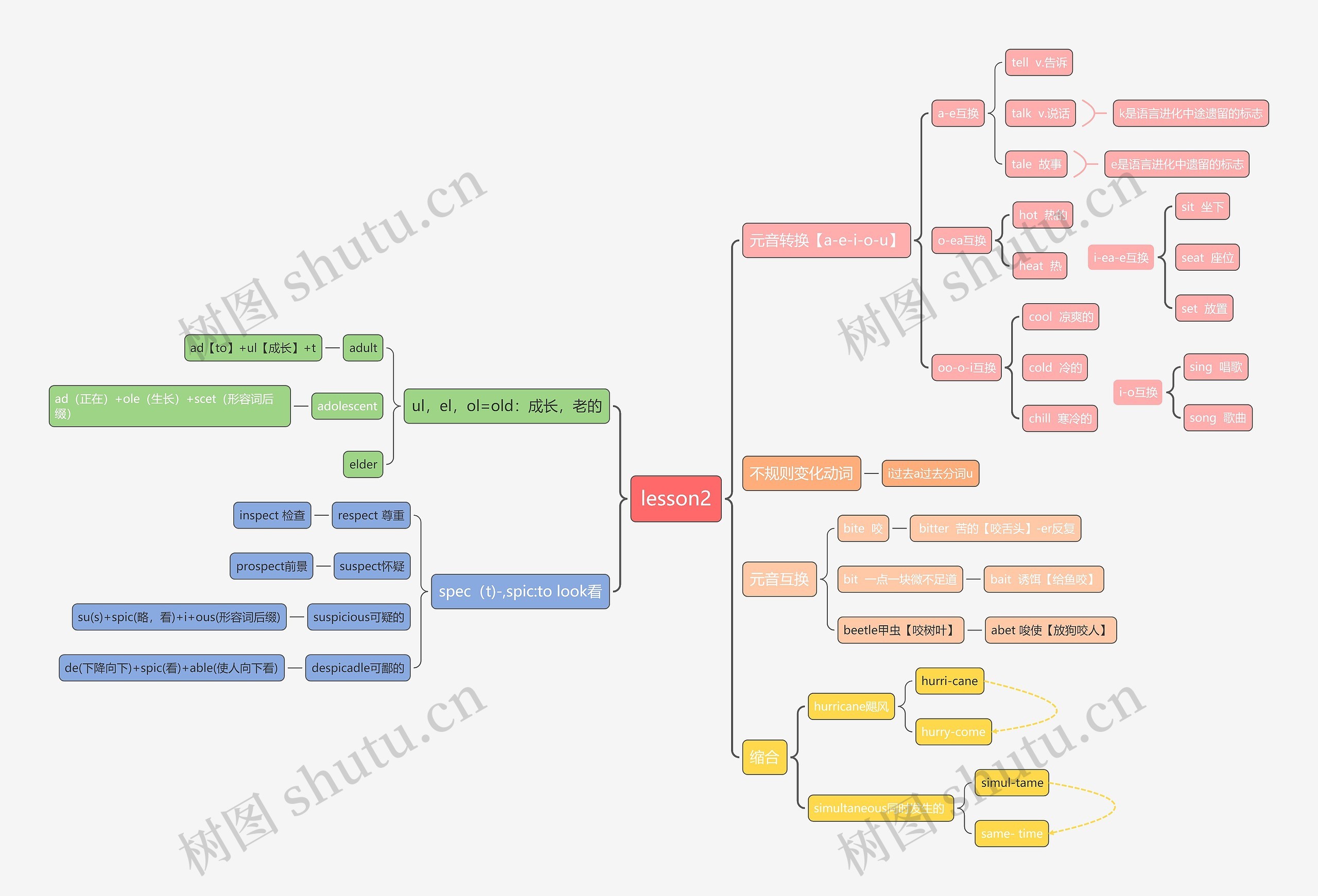 英语﻿lesson2思维导图
