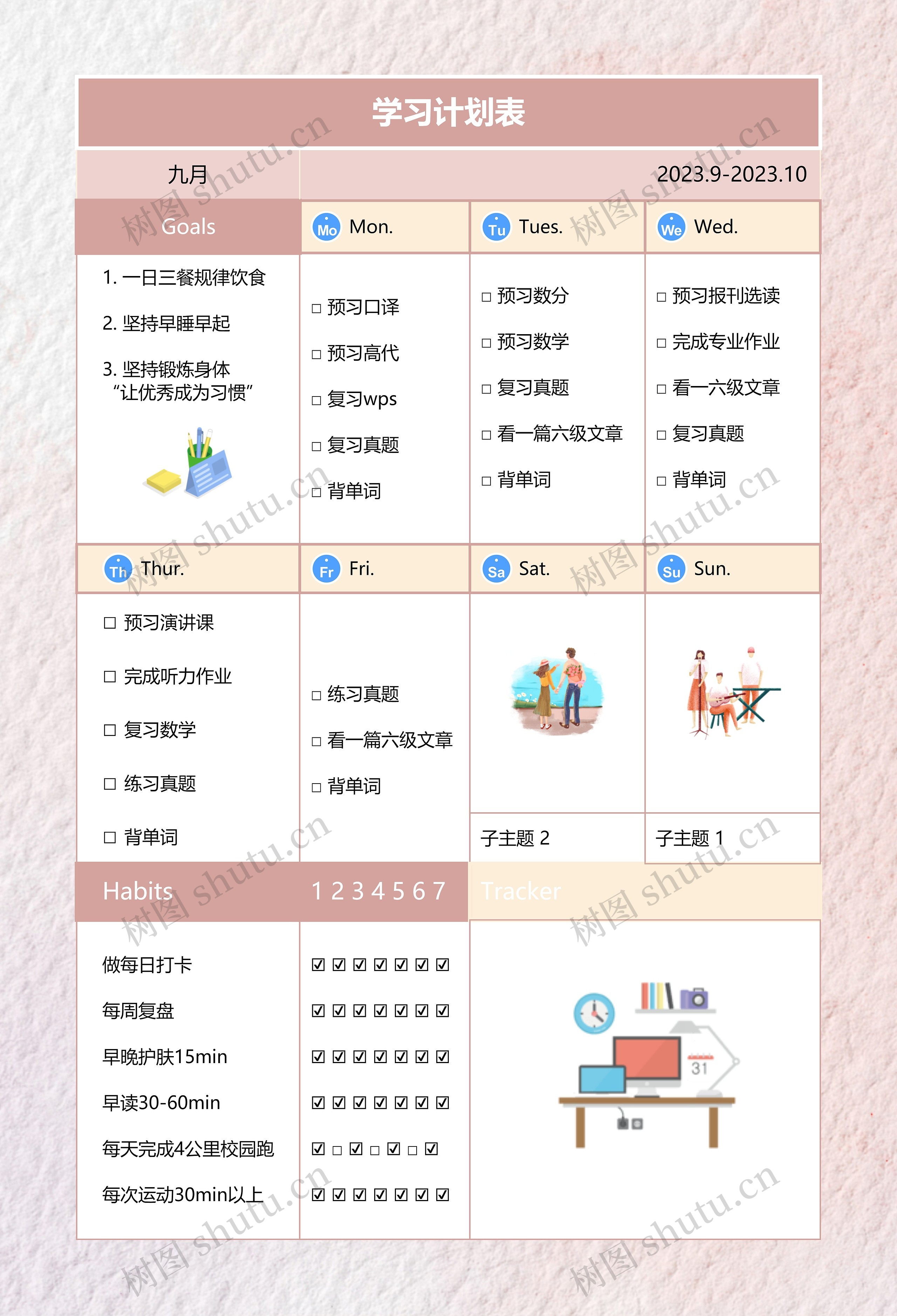 学习计划表思维导图高清图 学习计划表思维导图