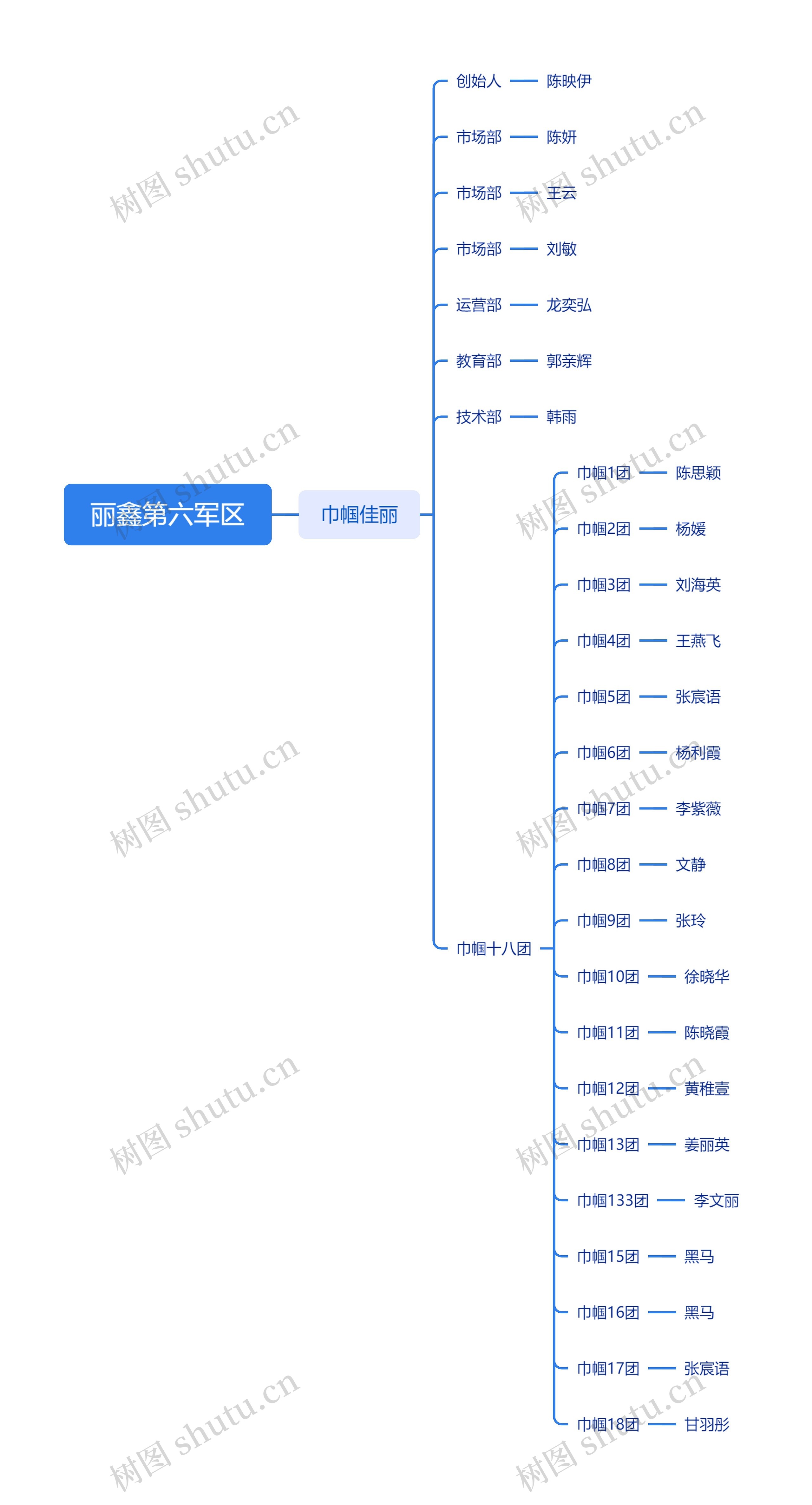 丽鑫第六军区组织架构图