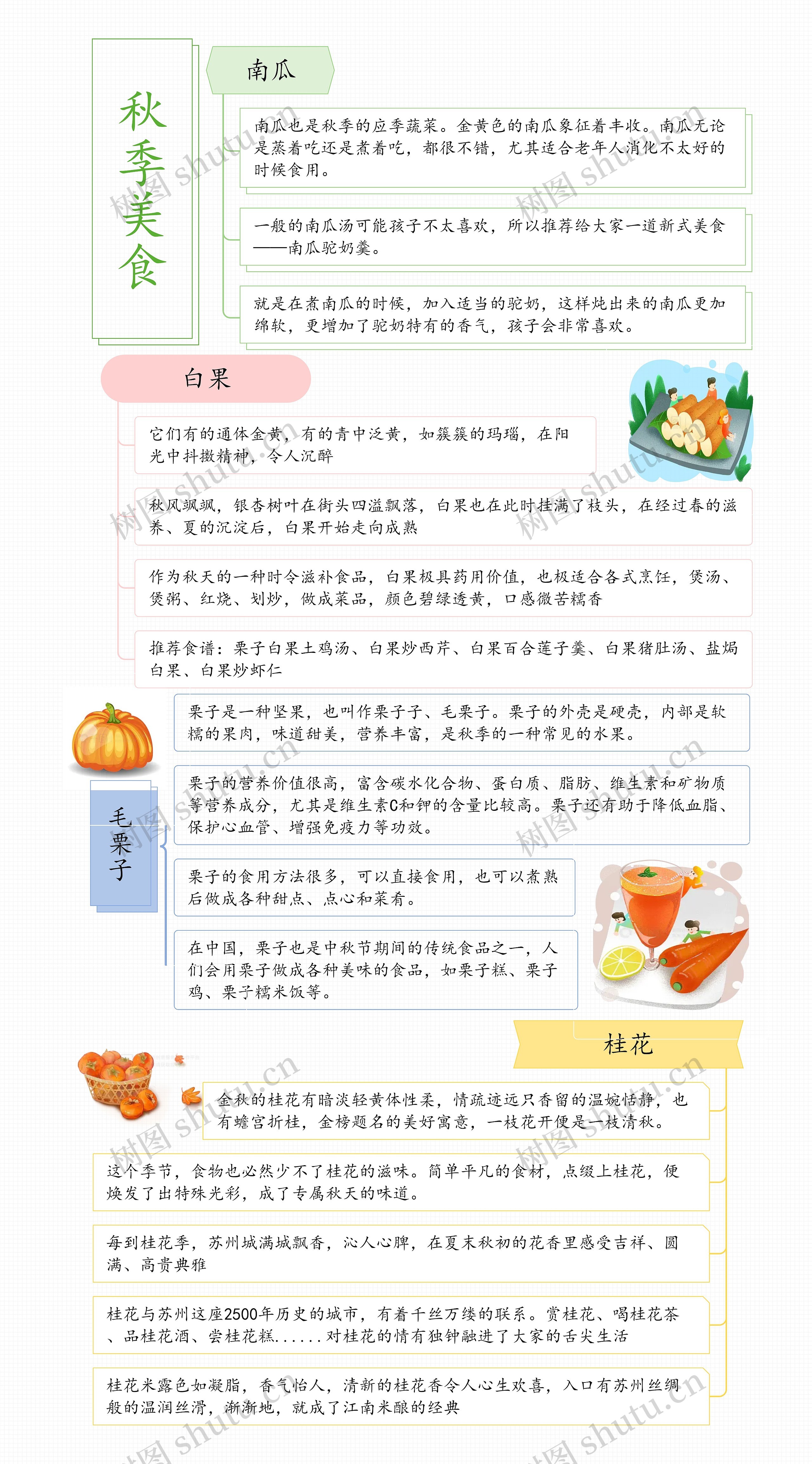 秋季美食思维导图