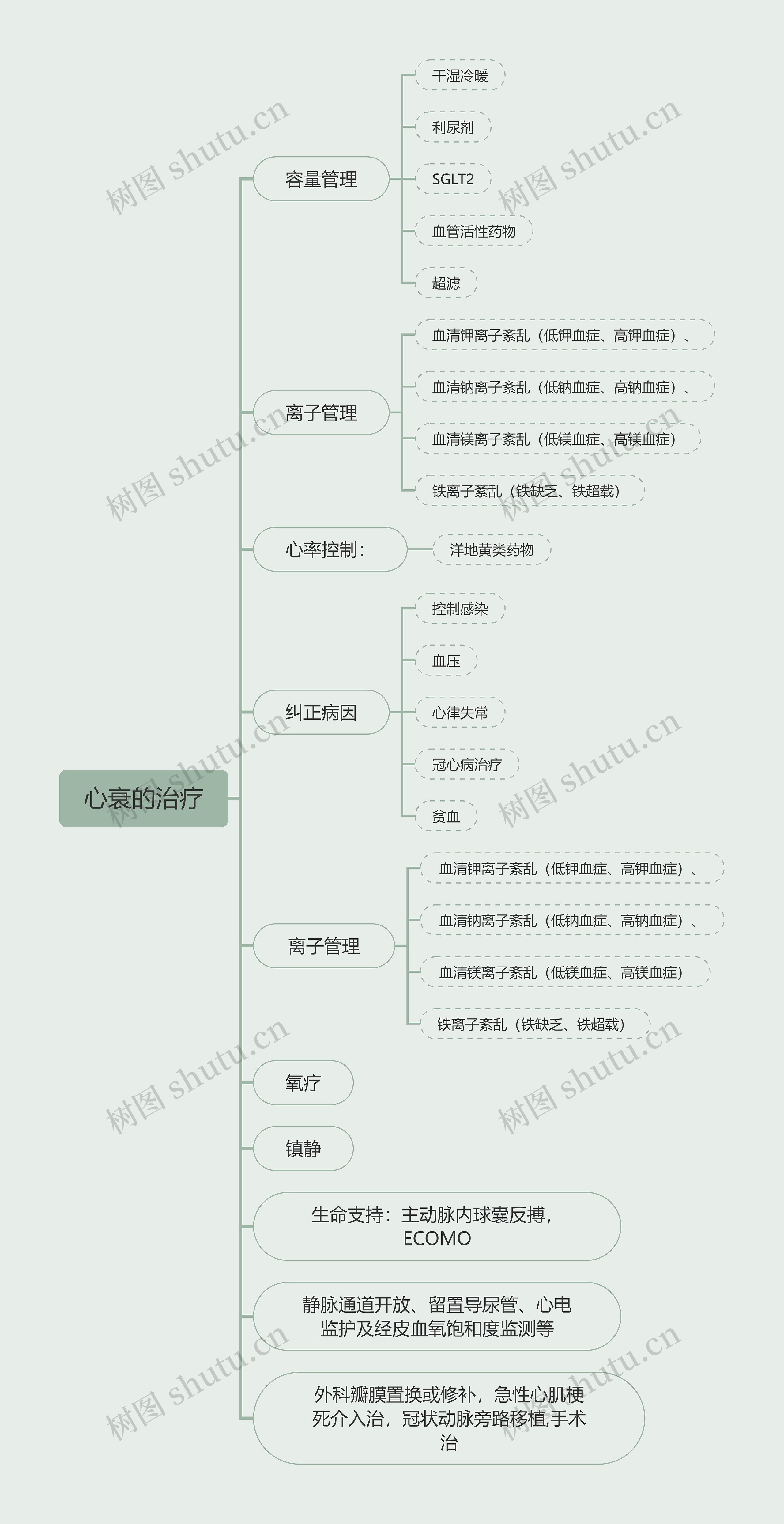 心衰的治疗思维导图