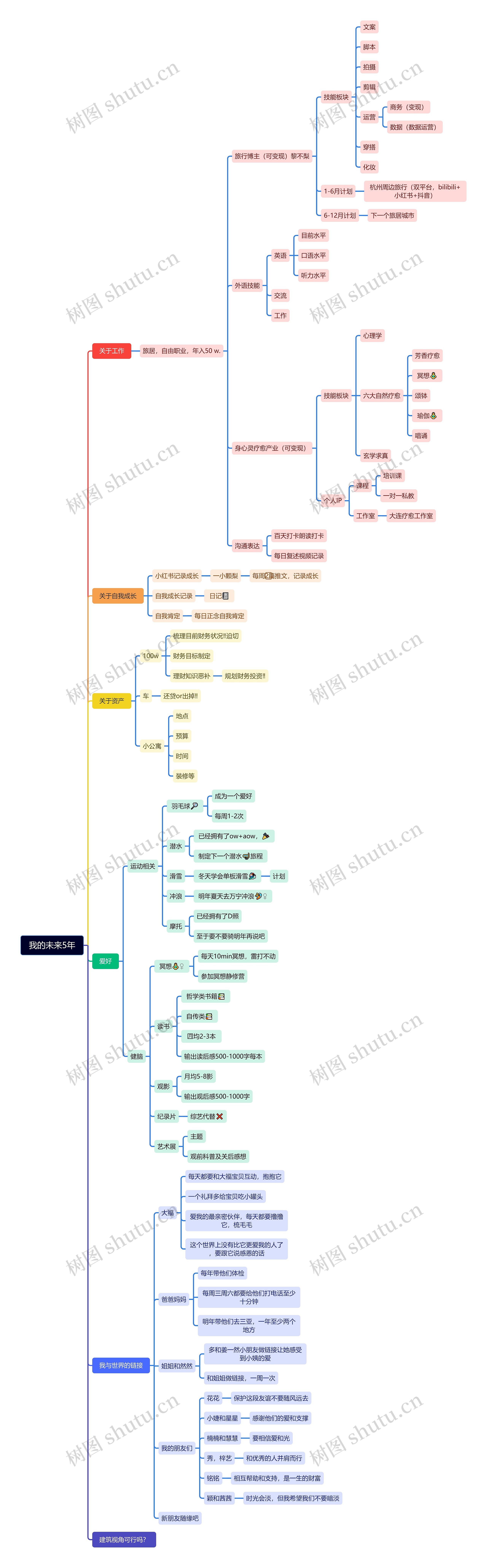 我的未来5年规划思维导图