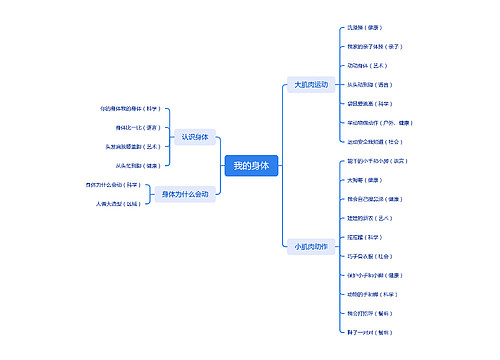 我的身体幼儿教育脑图