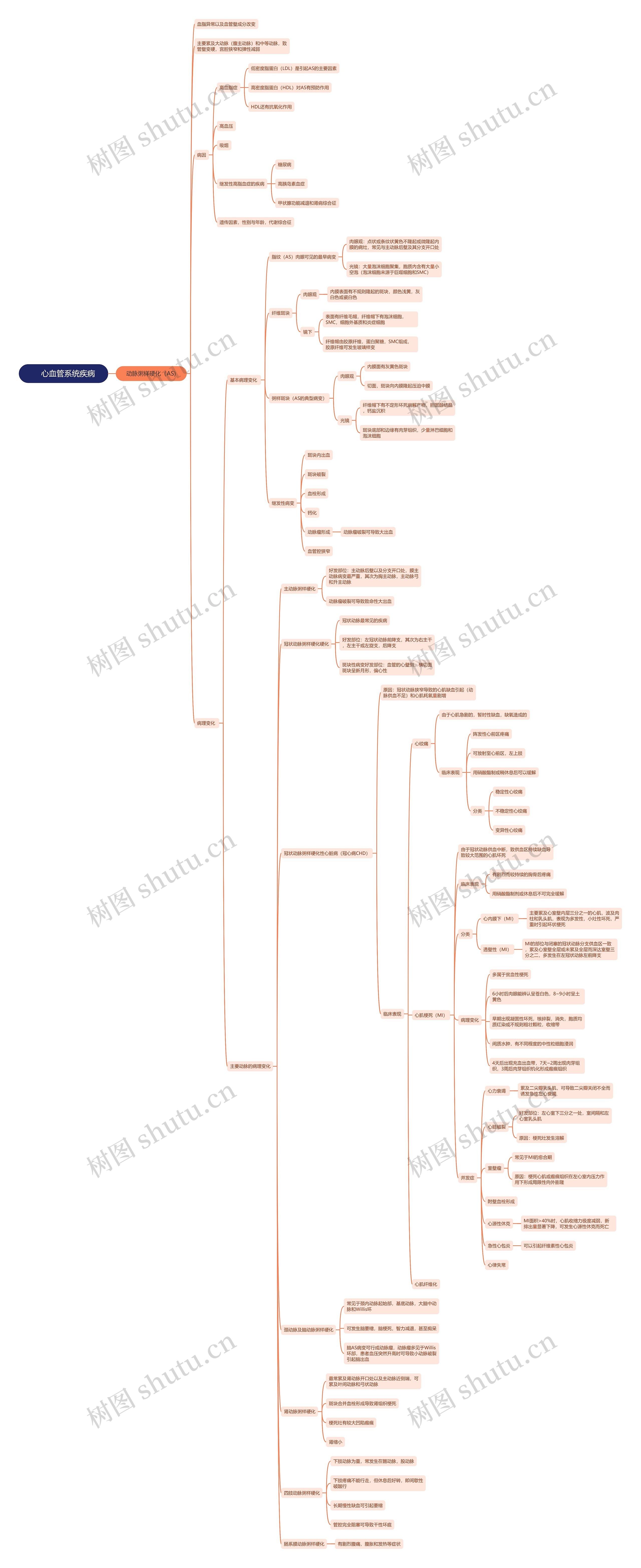 心血管系统疾病思维导图高清图 心血管系统疾病思维导图