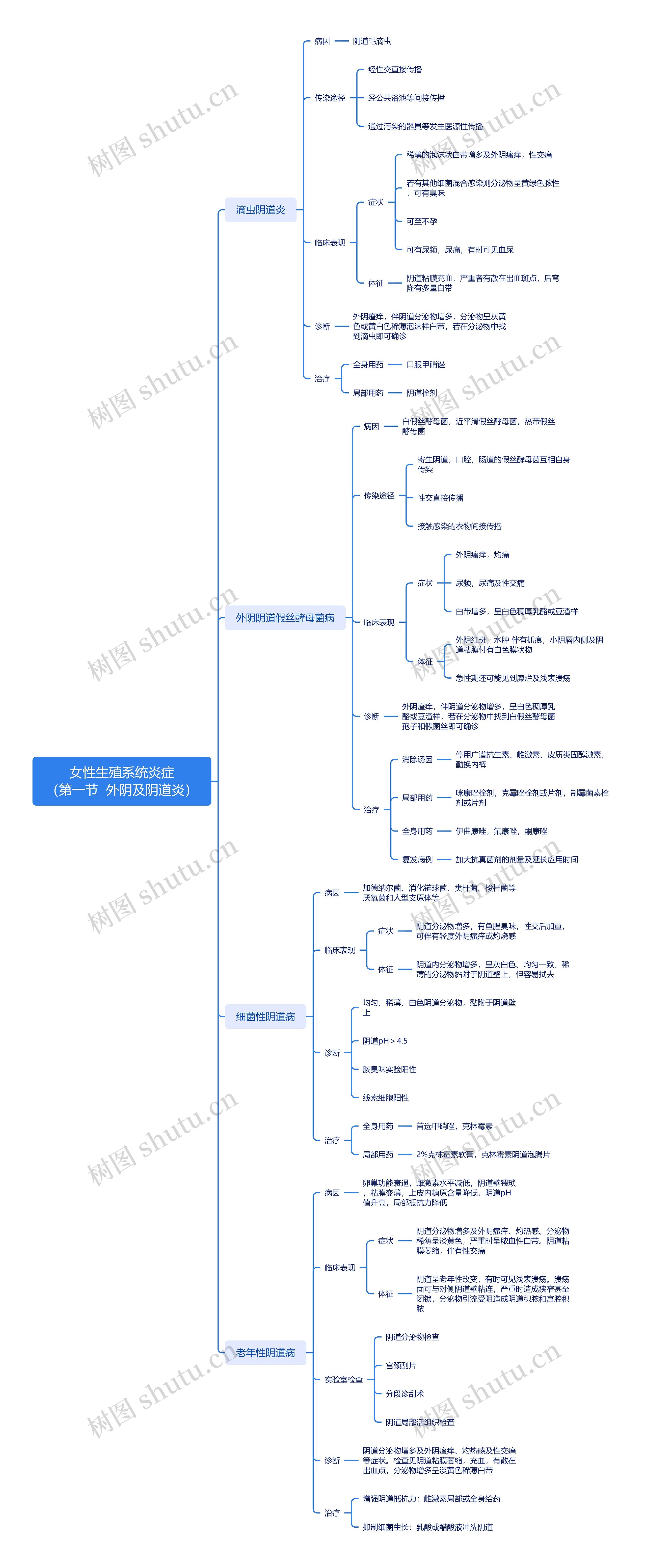 女性生殖系统炎症思维脑图