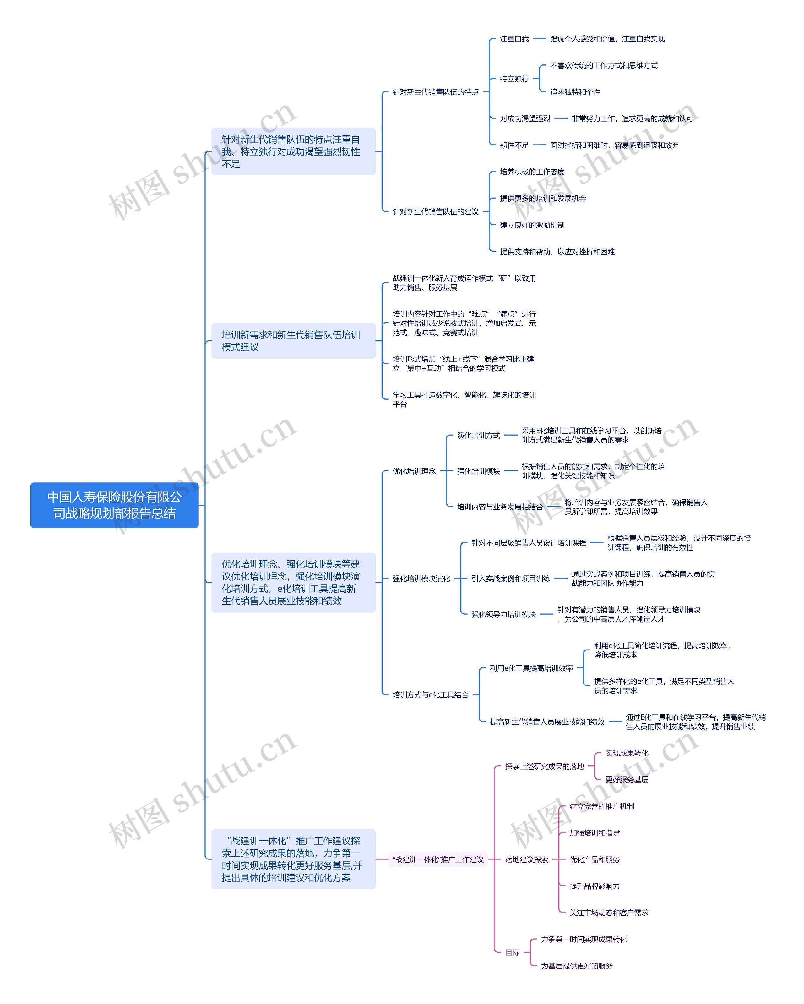 中国人寿保险股份有限公司战略规划部报告总结思维导图