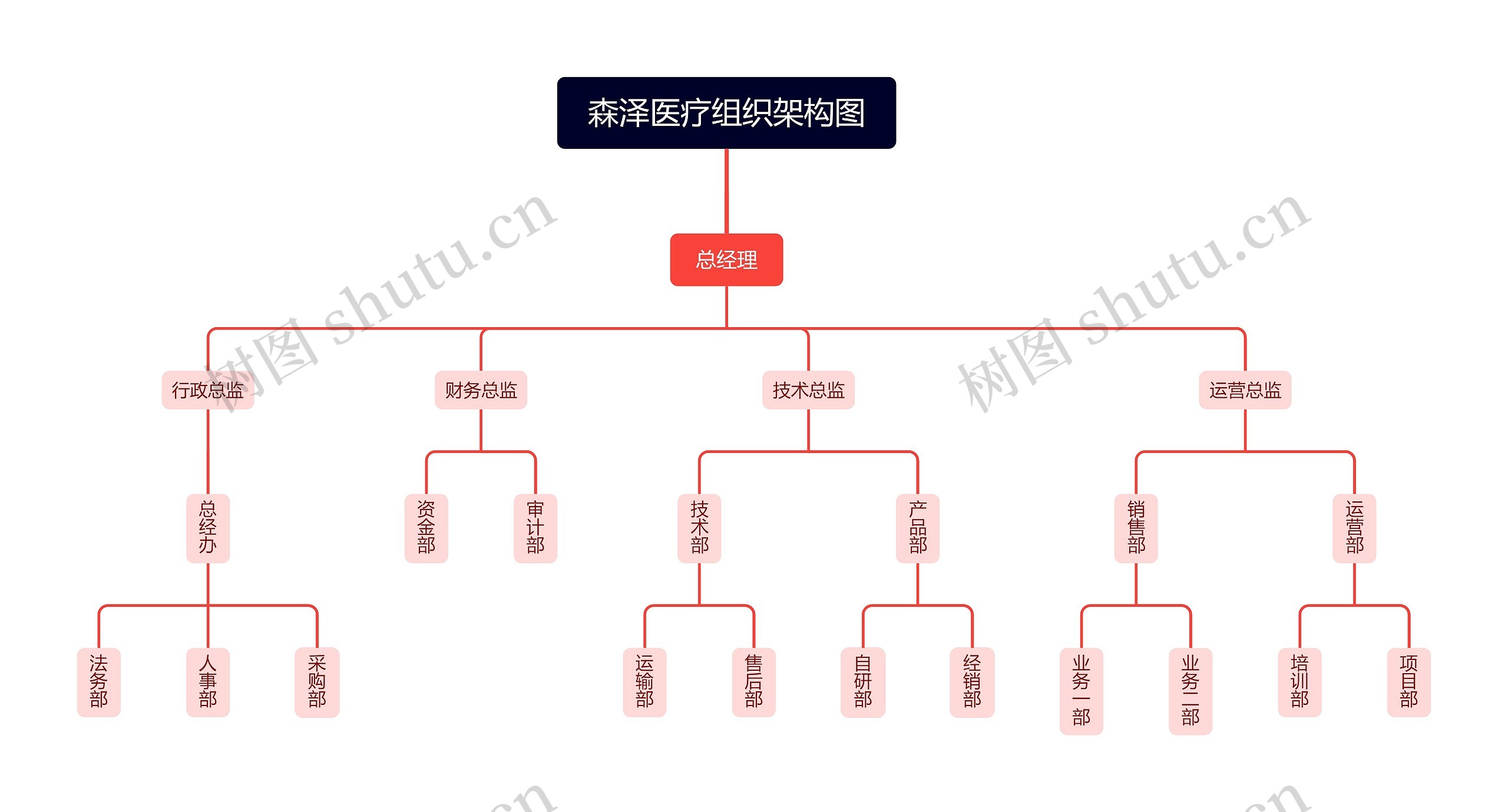 森泽医疗组织架构图思维导图