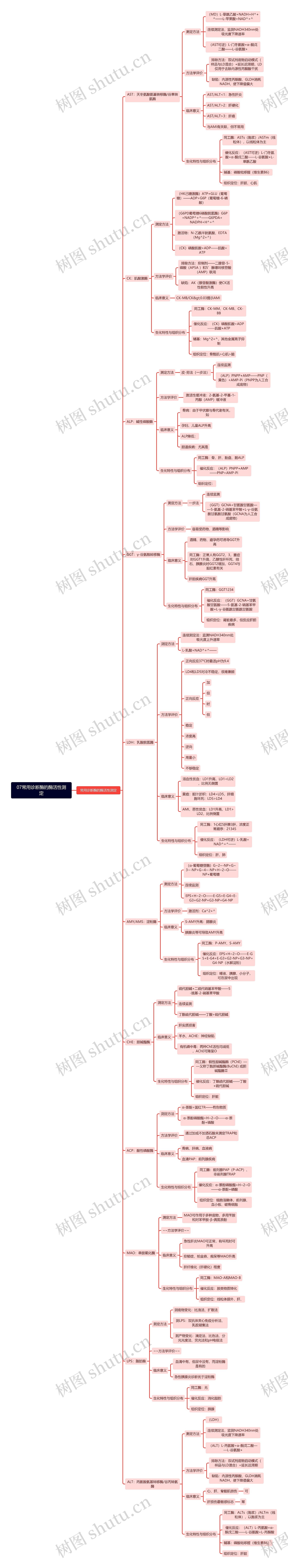 07常用诊断酶的酶活性测定思维导图