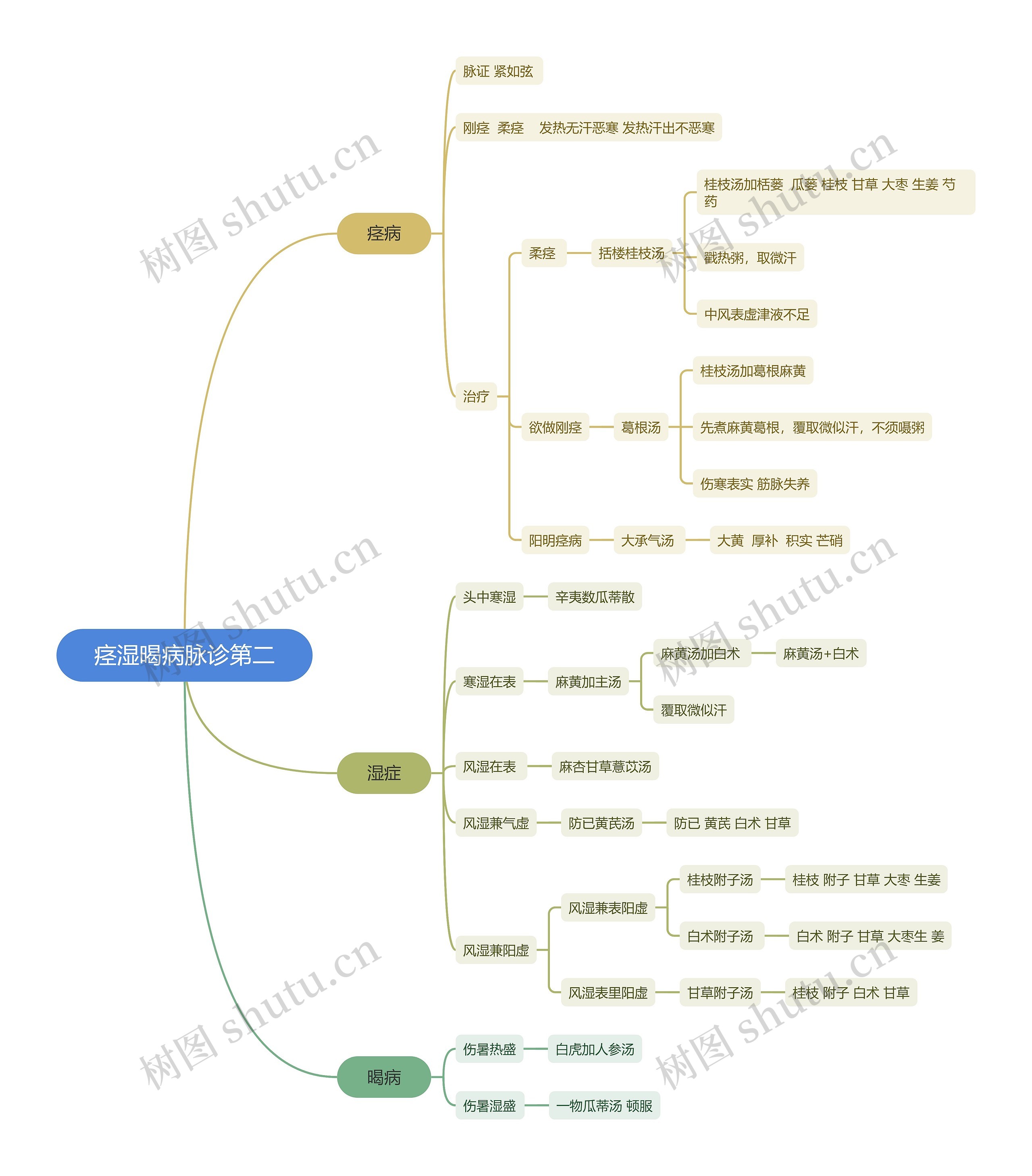 痉湿暍病脉诊思维脑图