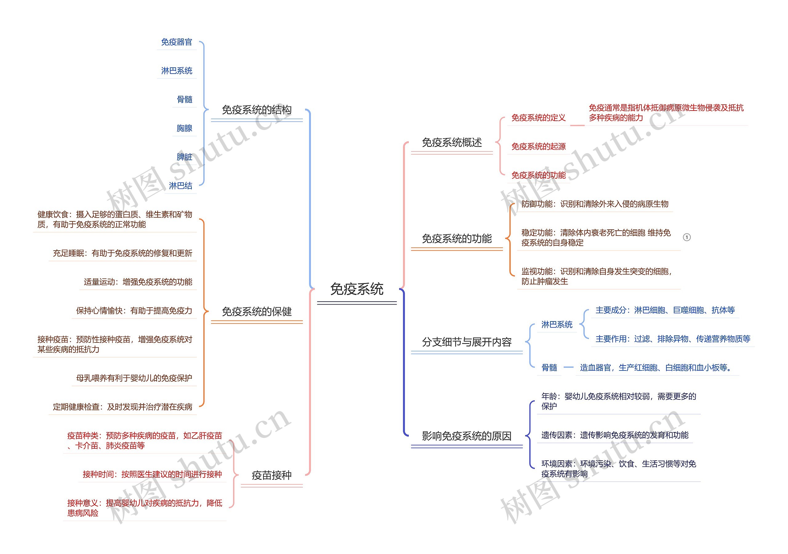 免疫系统思维导图