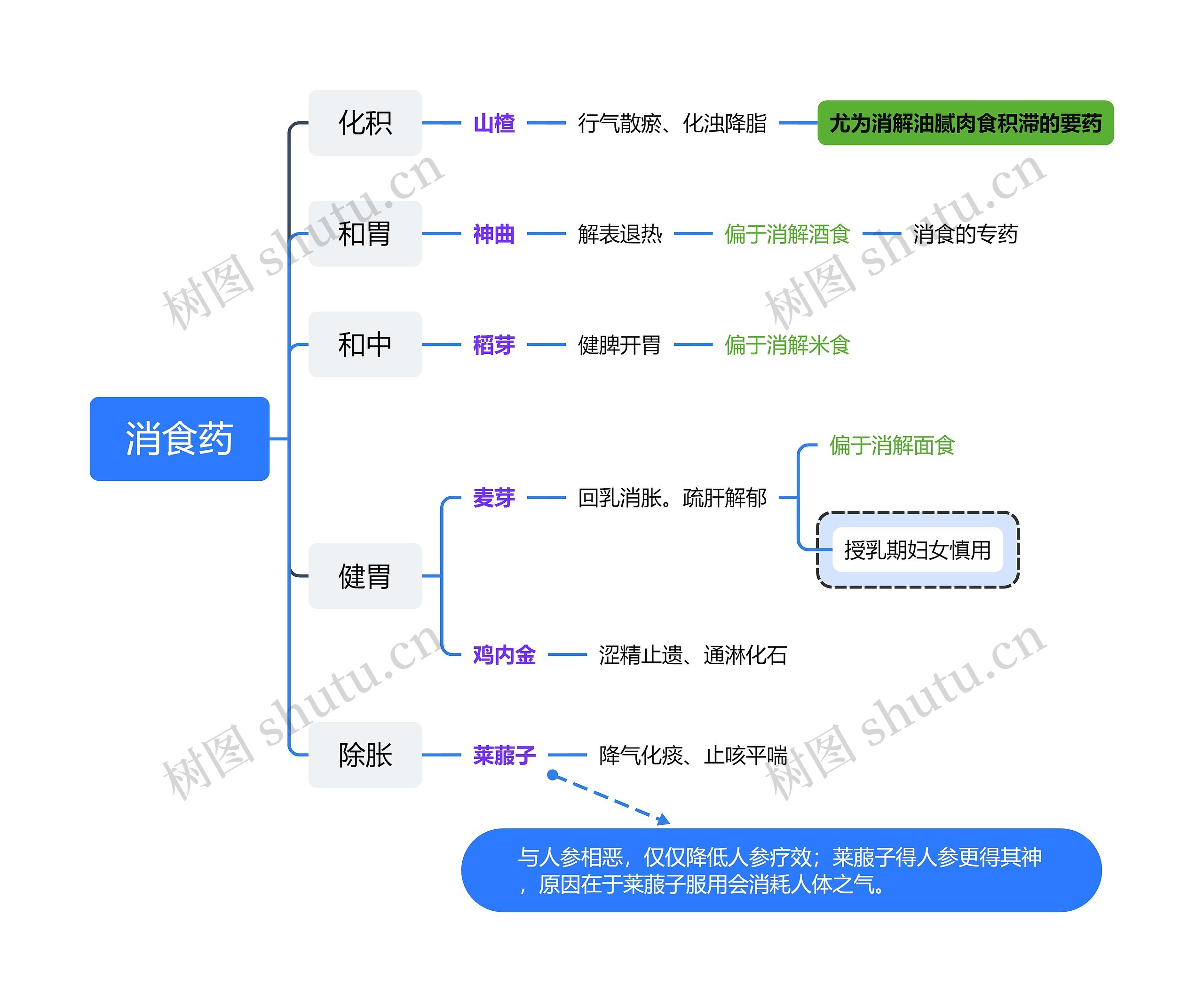 消食药思维导图