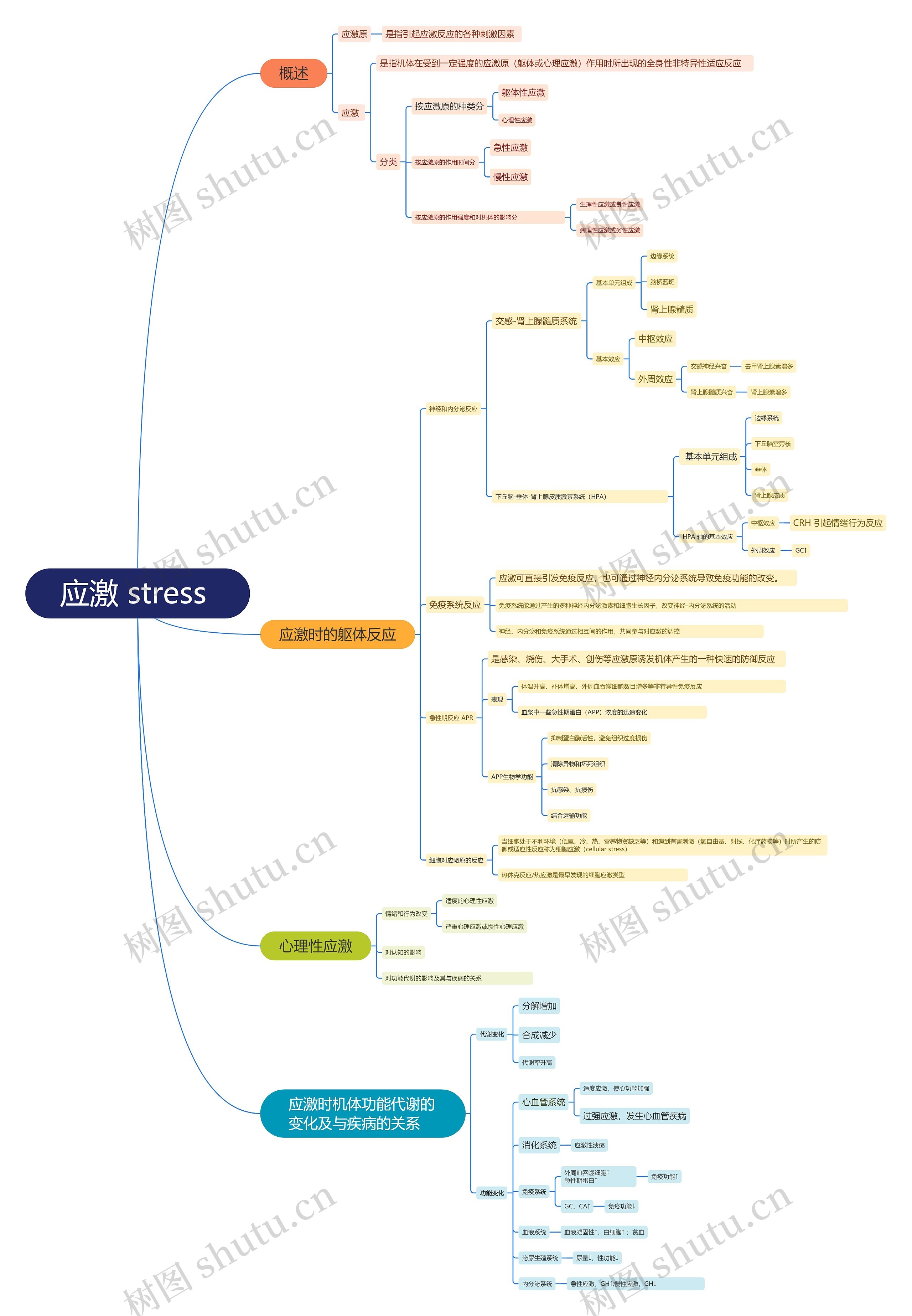 应激介绍思维脑图