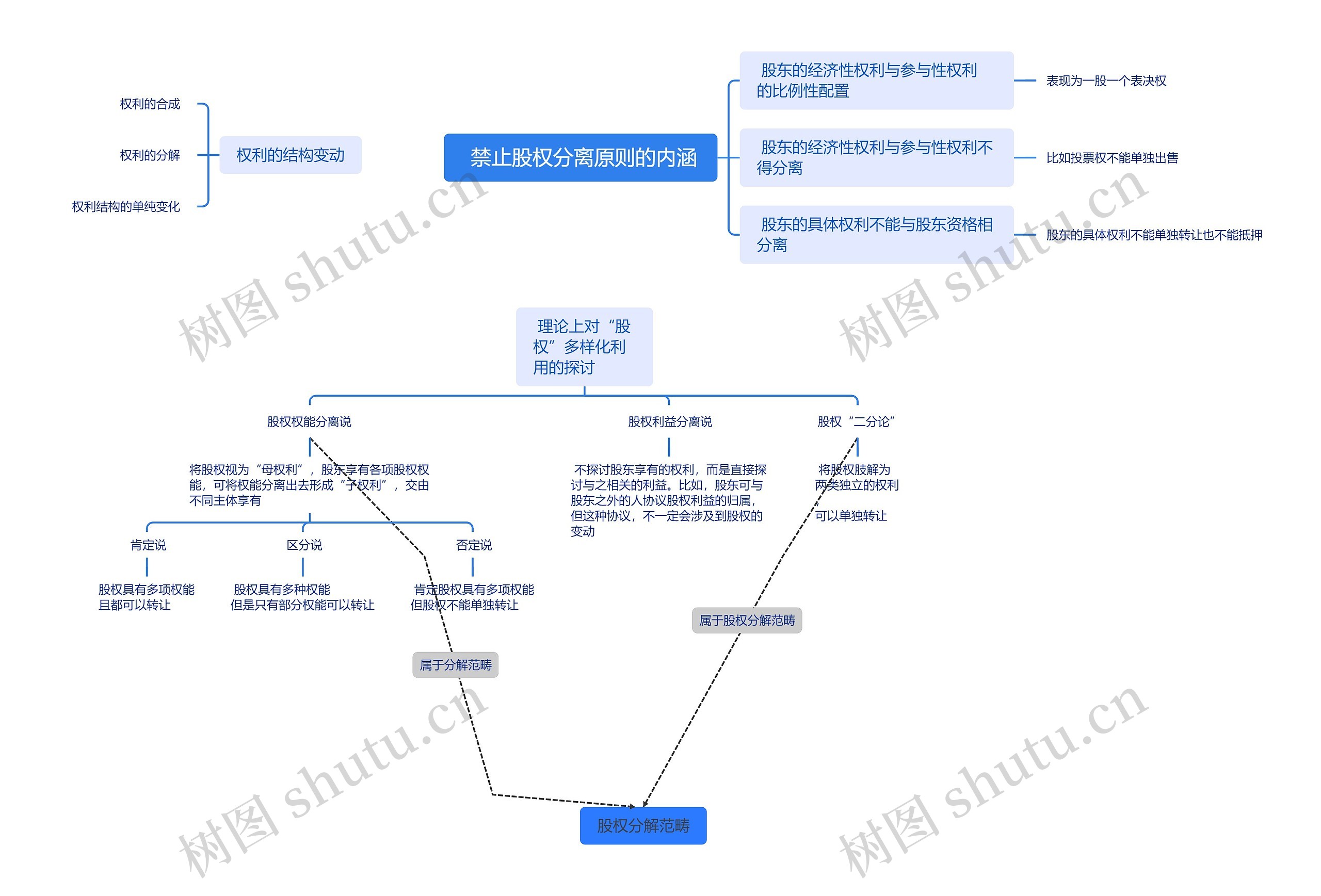  禁止股权分离原则的内涵思维导图