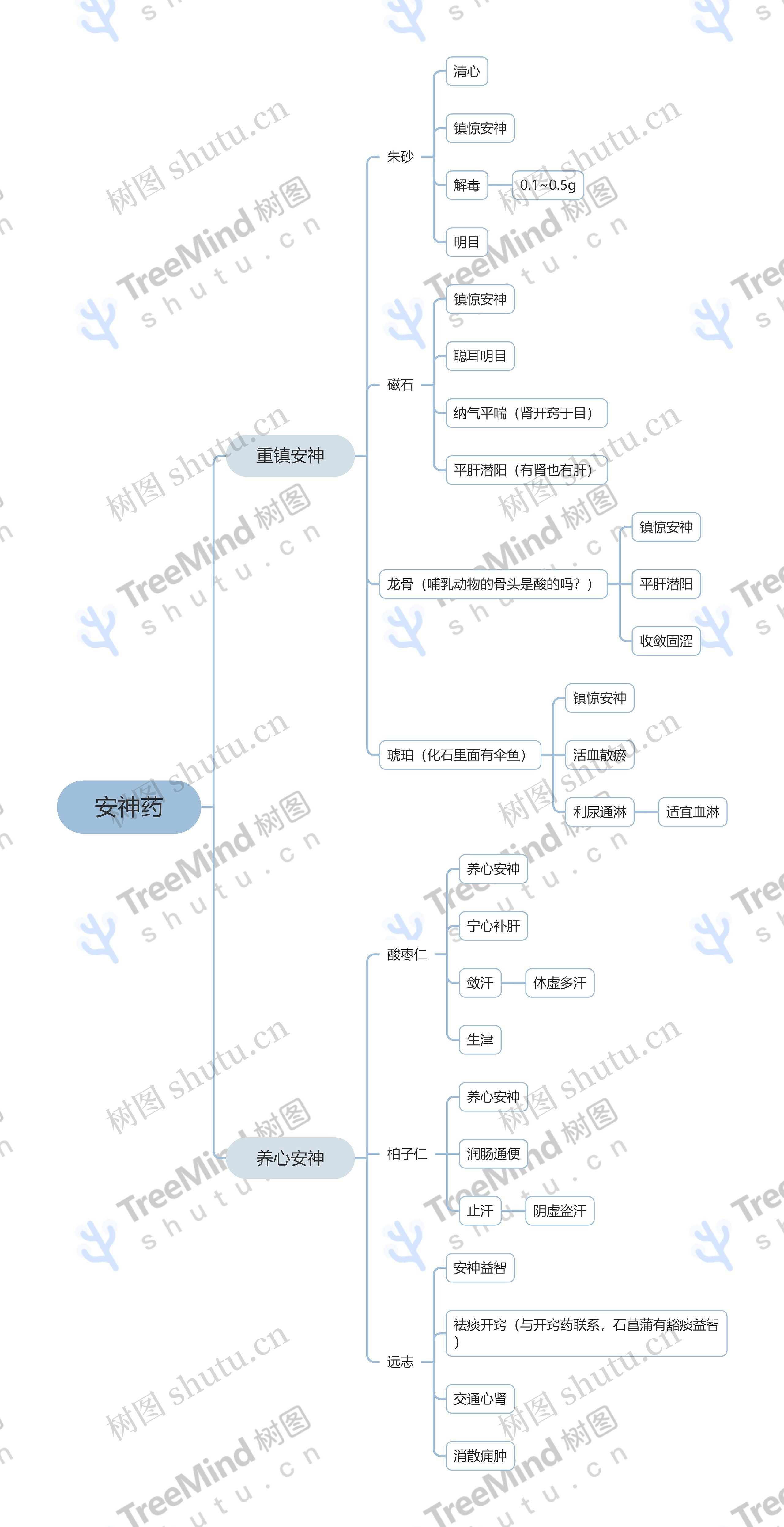 ﻿安神药思维脑图