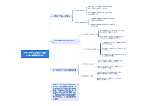 WIPO如何应对数字时代知识产权保护的挑战思维导图