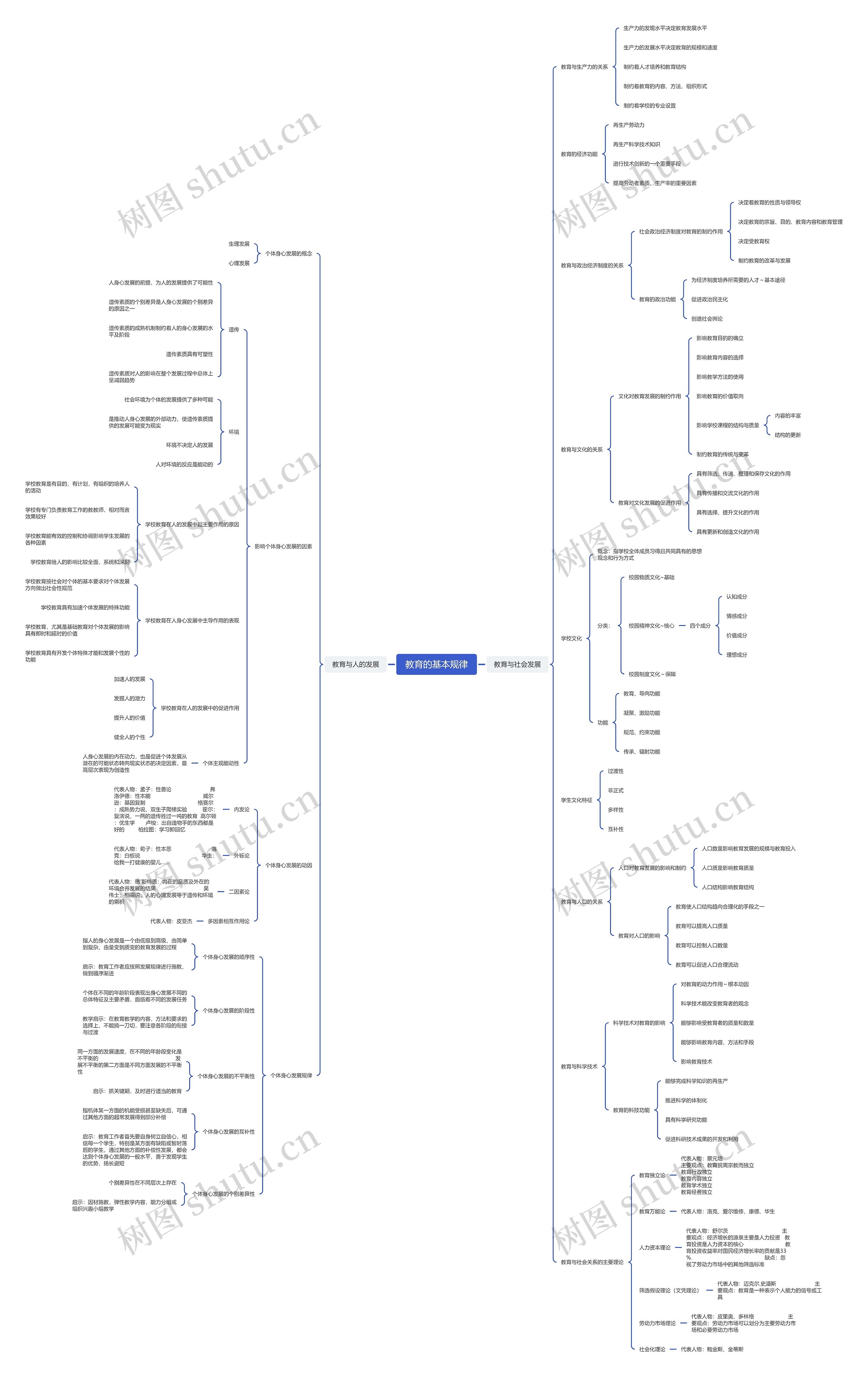 教育的基本规律思维脑图