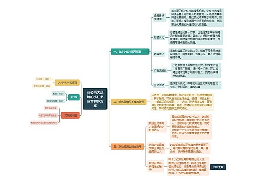 菲姿两大品牌的小红书运营初步方案思维导图