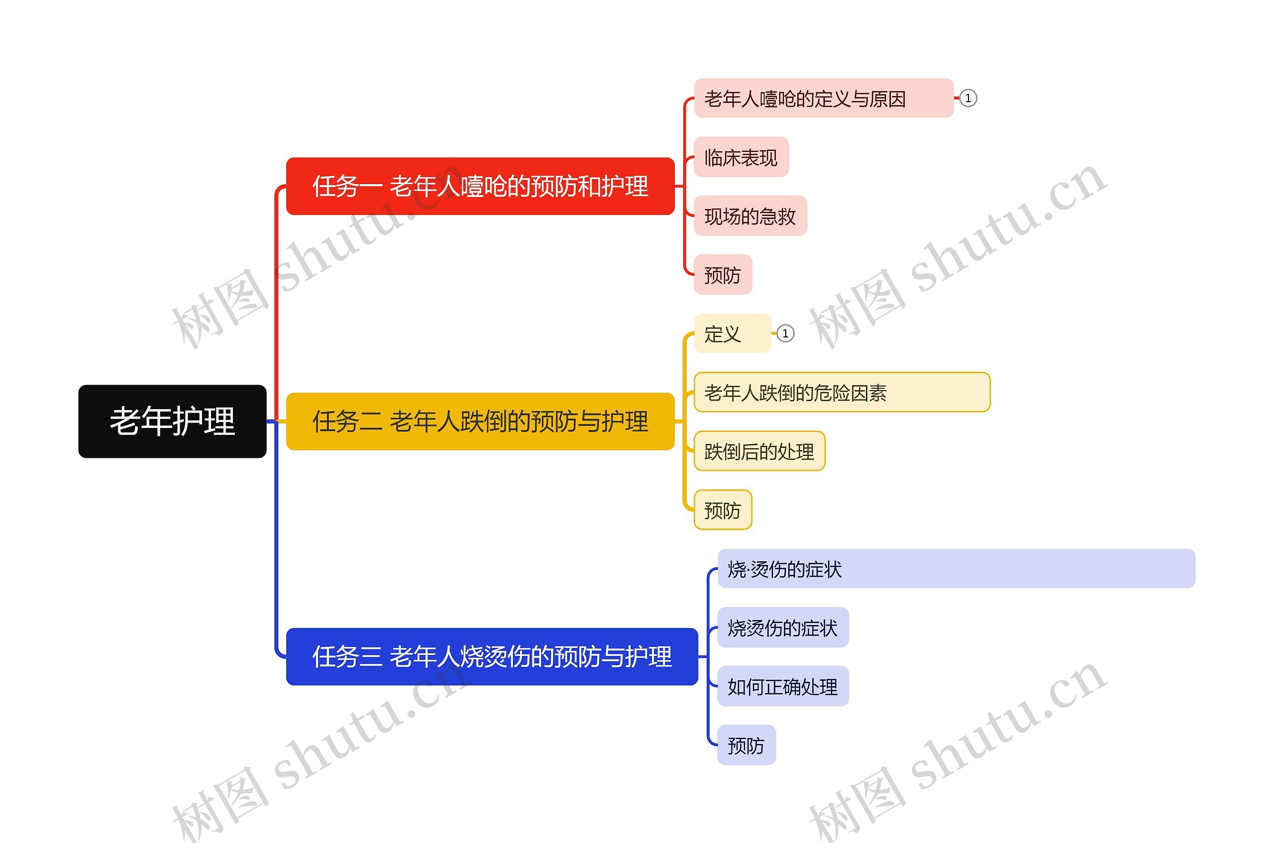 老年护理思维脑图