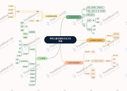 学前儿童生理特点及卫生保健思维导图