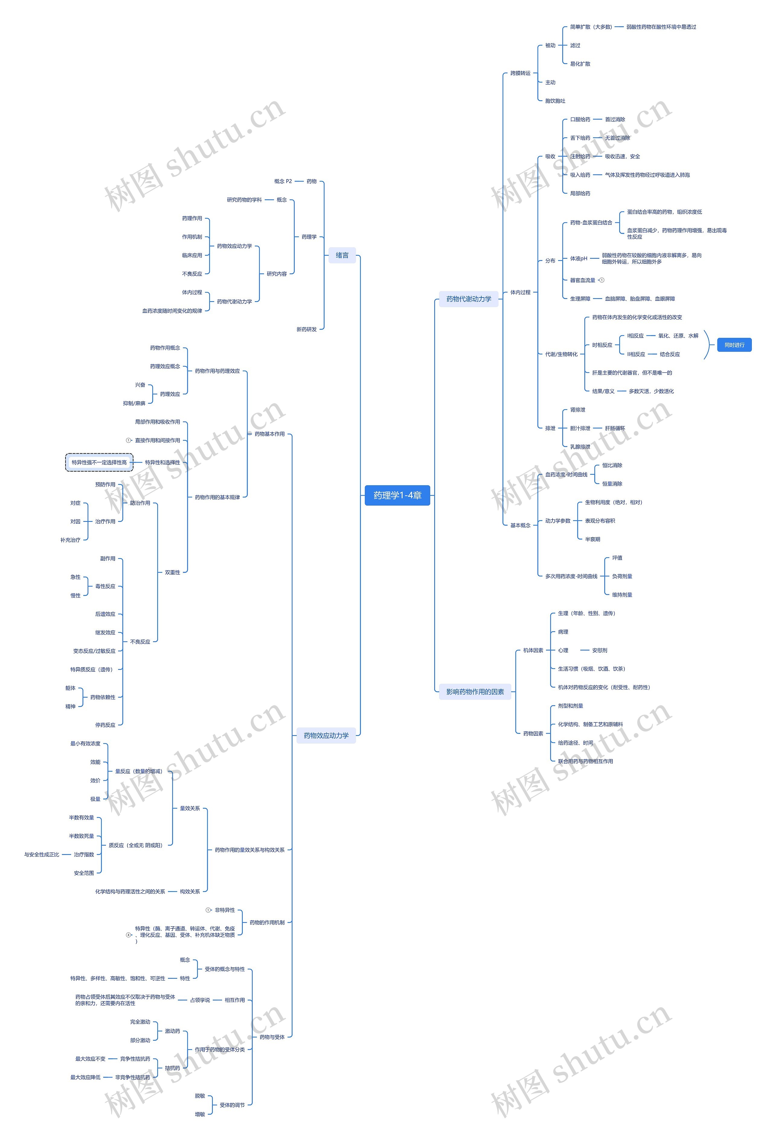 药理学1-4章思维脑图