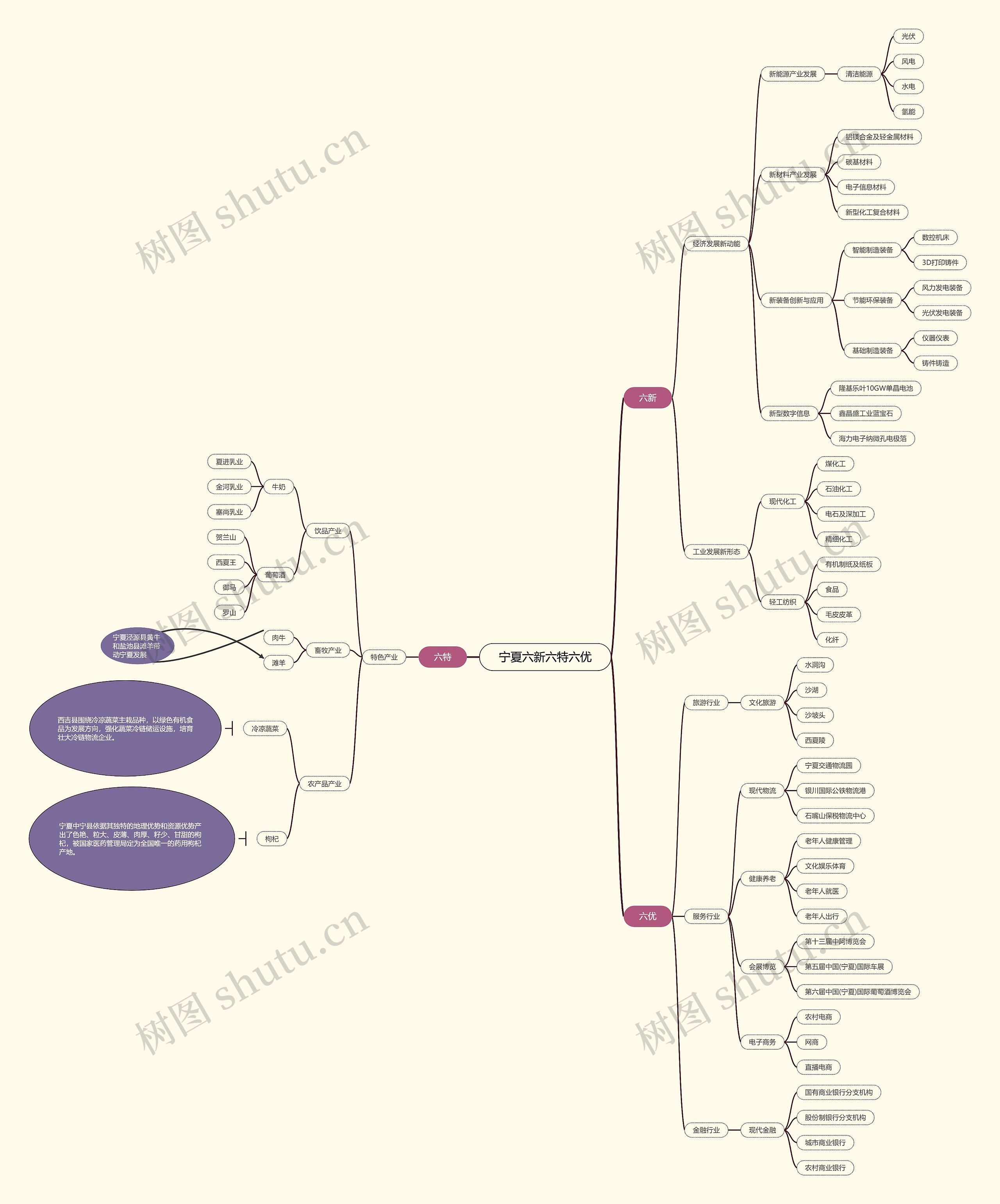 宁夏六新六特六优思维导图高清图 宁夏六新六特六优思维导图
