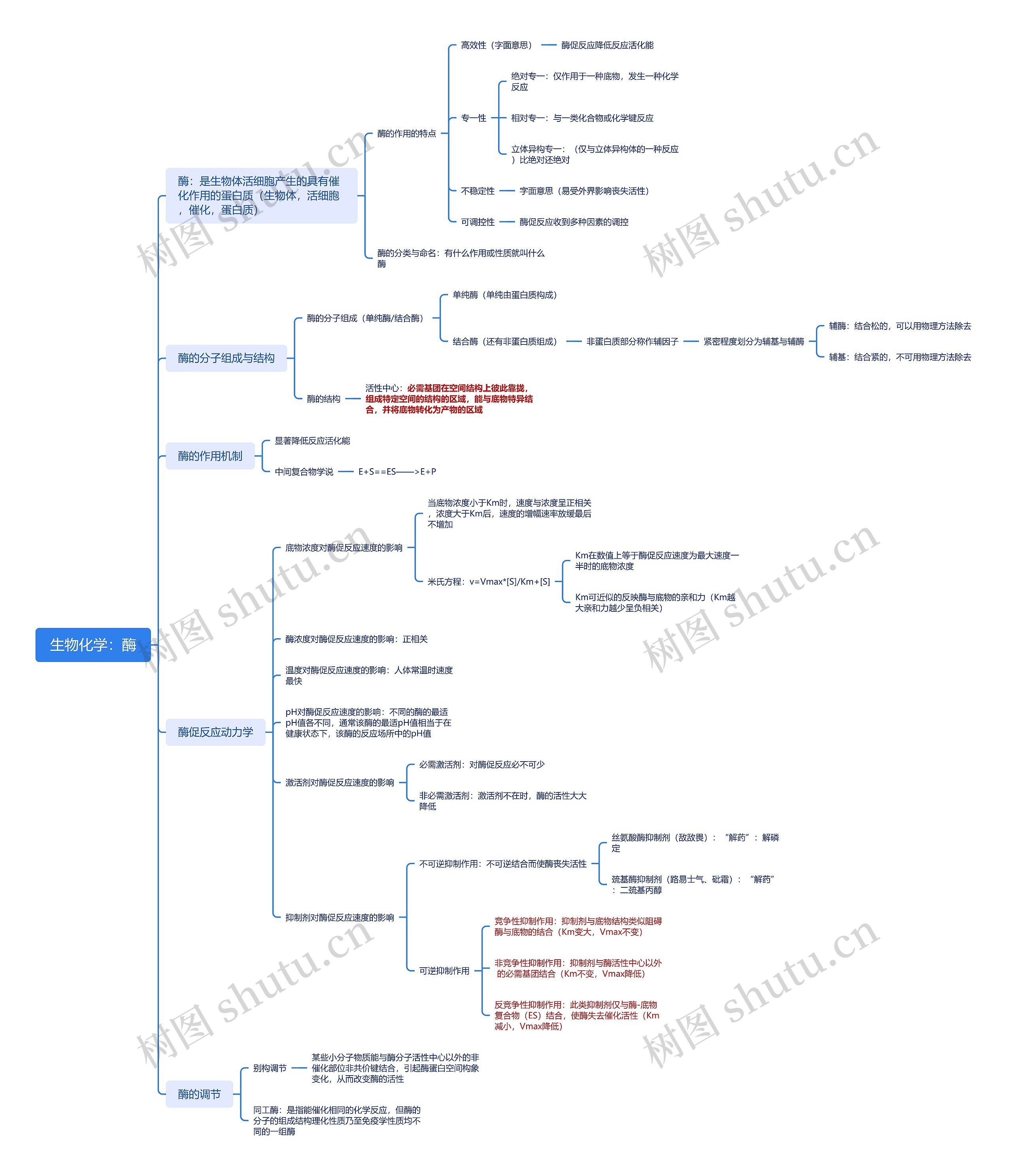 生物化学：酶思维脑图
