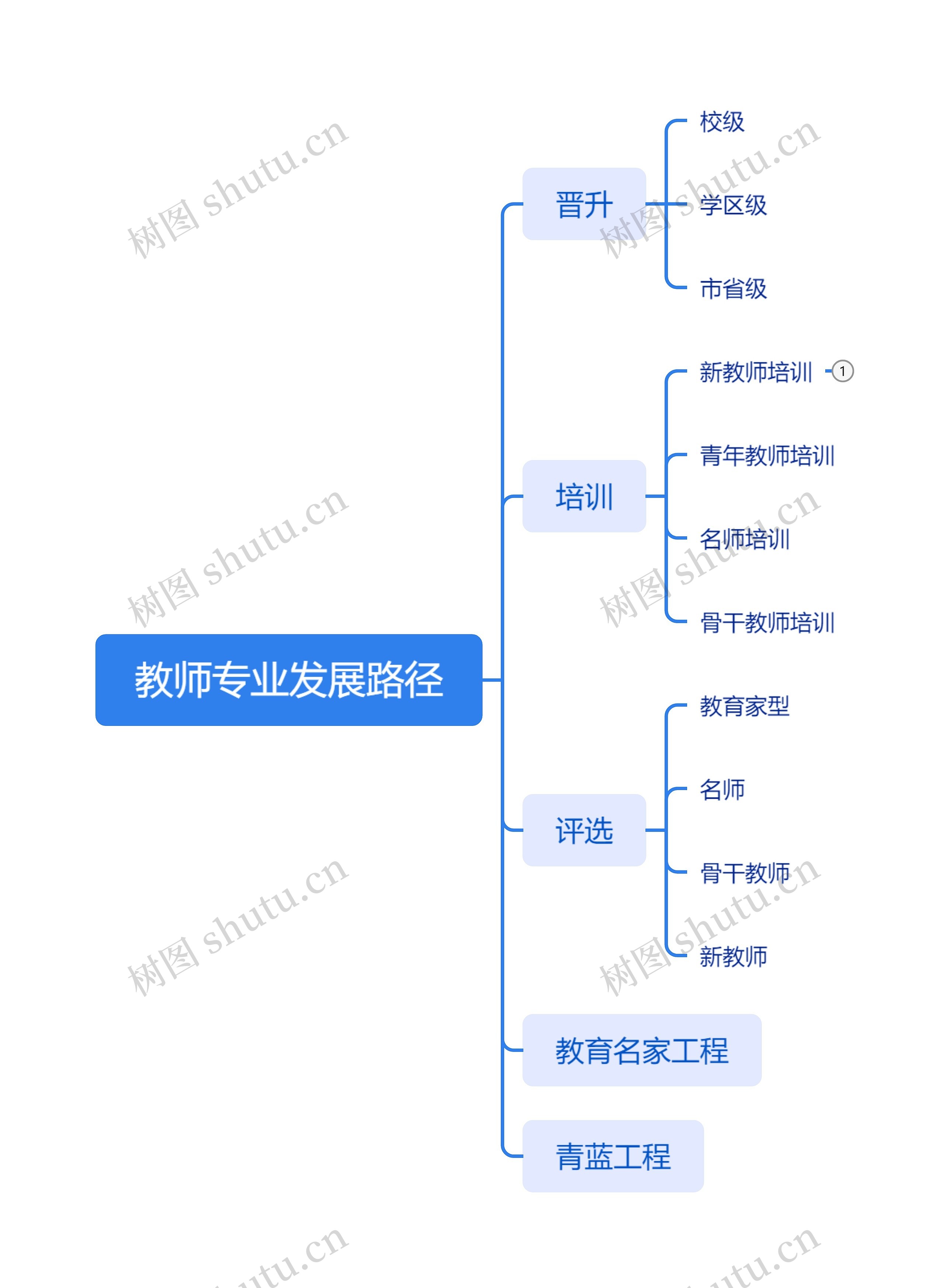 教师专业发展路径思维导图