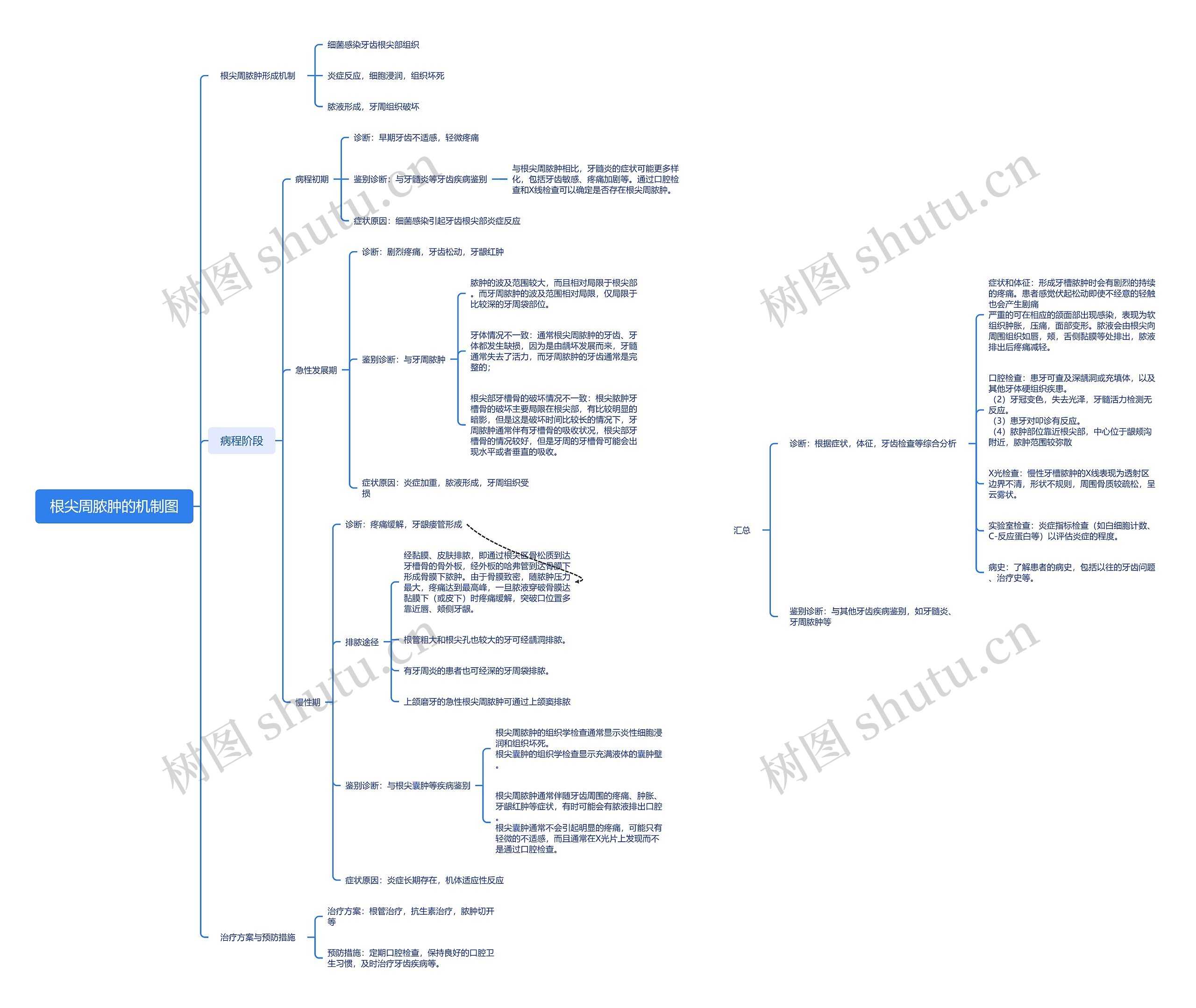 根尖周脓肿的机制图思维导图
