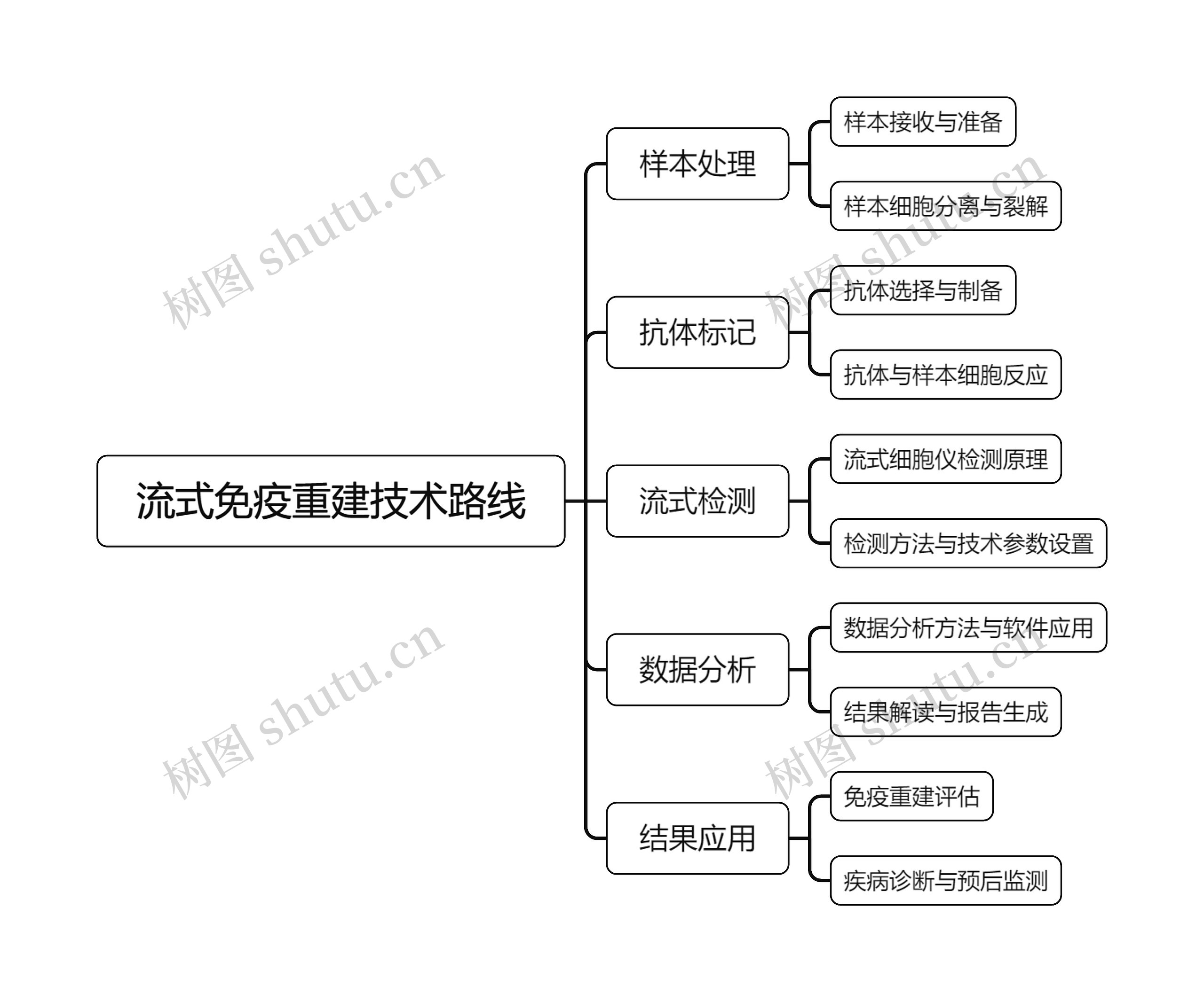 流式免疫重建技术路线思维导图