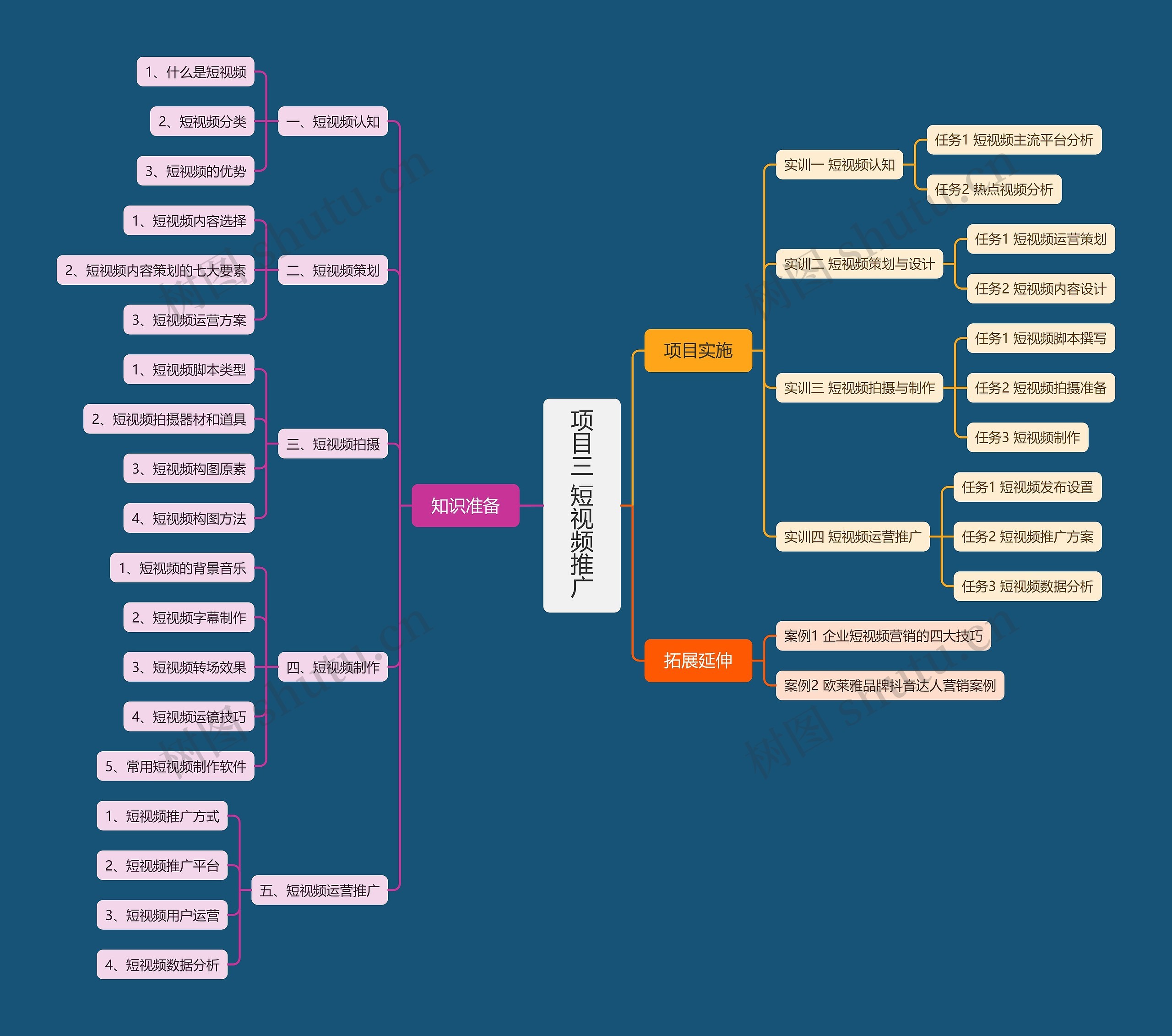 项目三 短视频推广思维导图