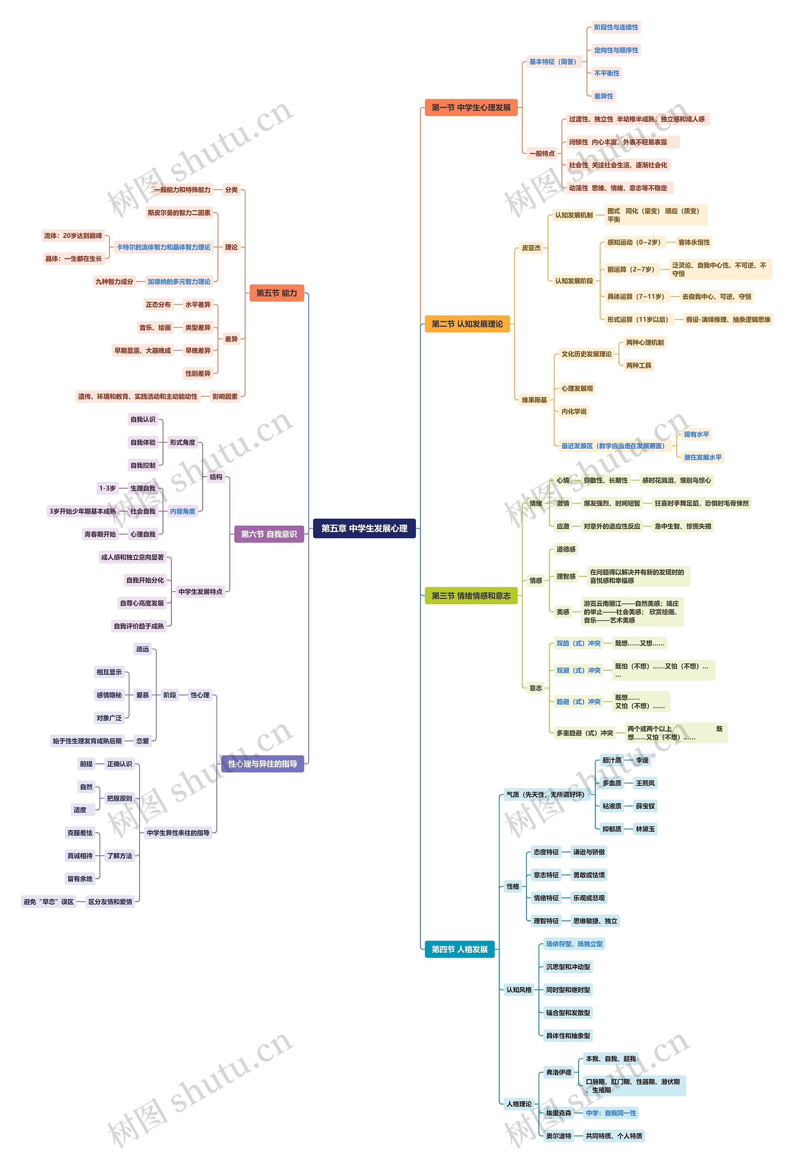 第五章 中学生发展心理思维导图