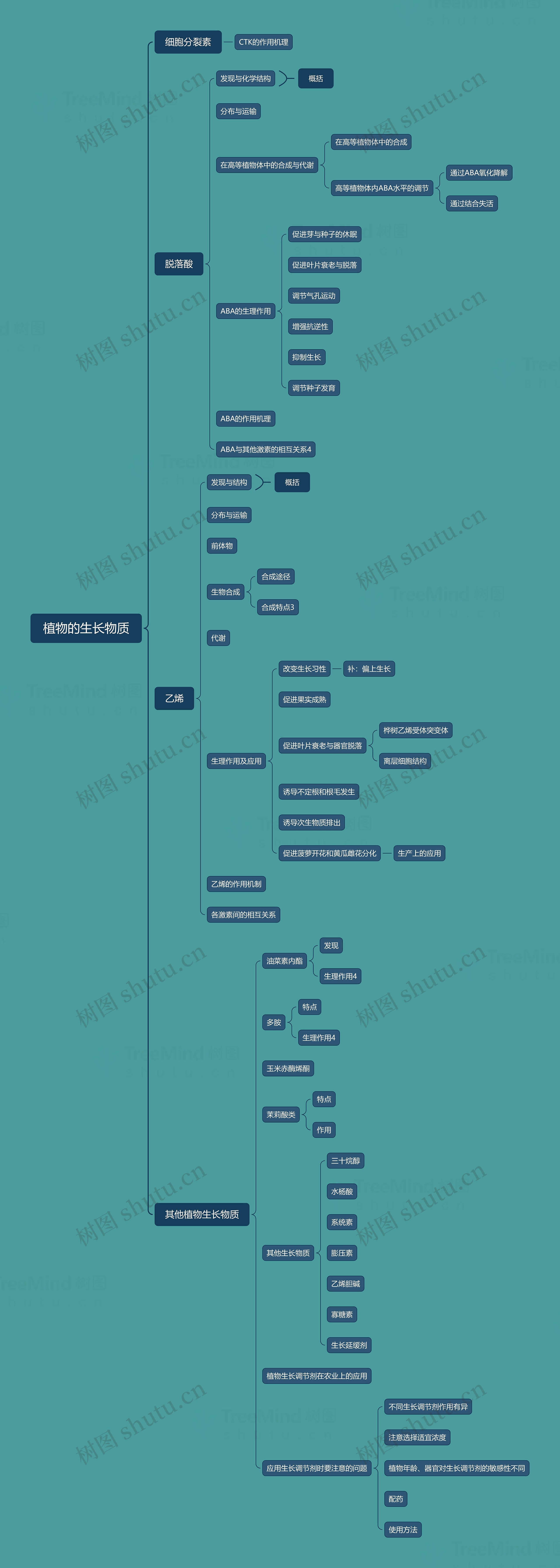 ﻿植物的生长物质思维脑图